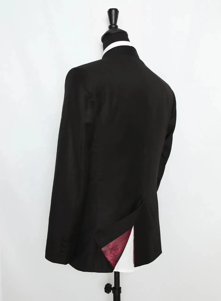 Black Nehru Collar Jacket For Men's