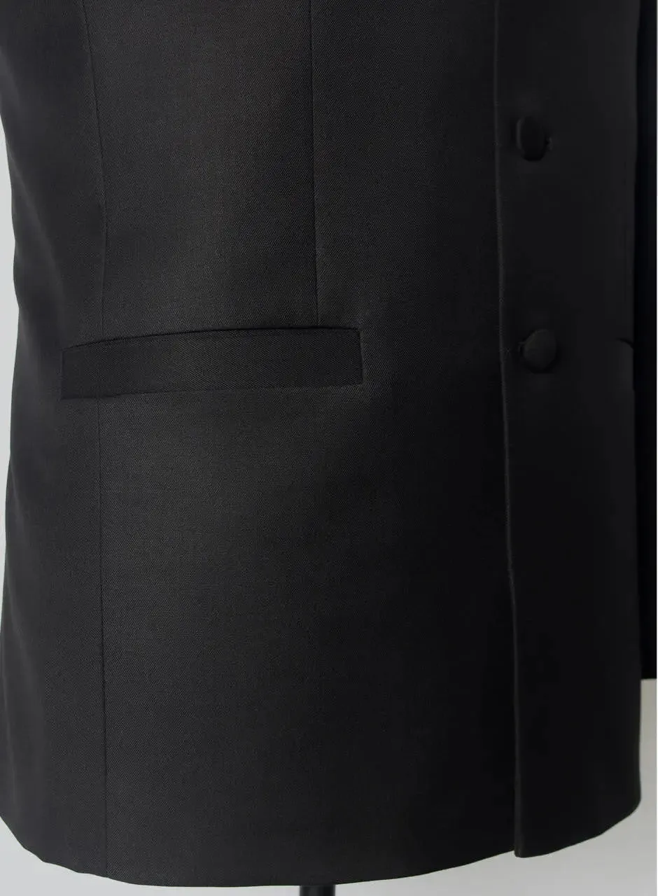 Black Nehru Collar Jacket For Men's