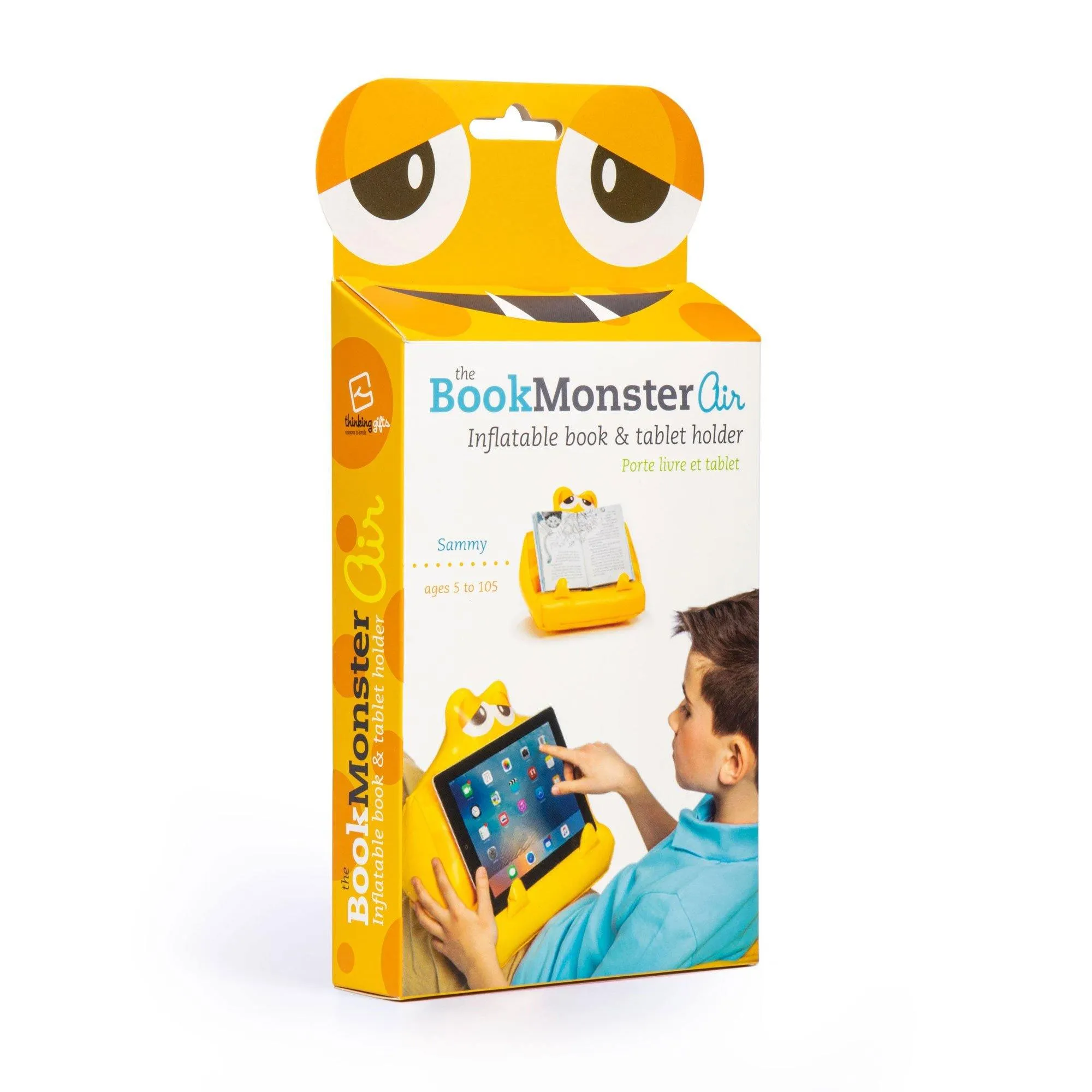 Bookmonster Air Inflatable iPad, Tablet Stand and Book Holder (Sammy the Smiler)