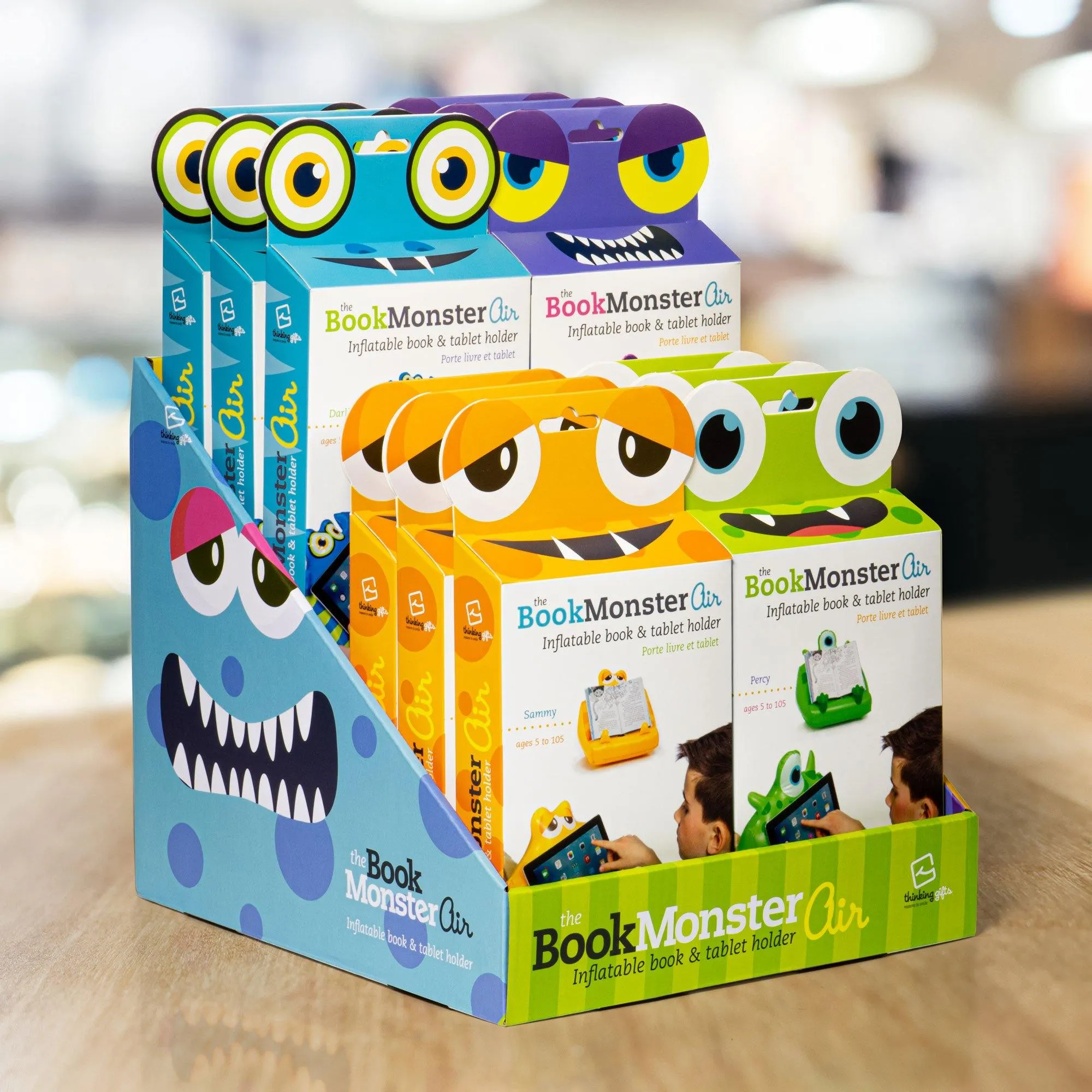 Bookmonster Air Inflatable iPad, Tablet Stand and Book Holder (Sammy the Smiler)