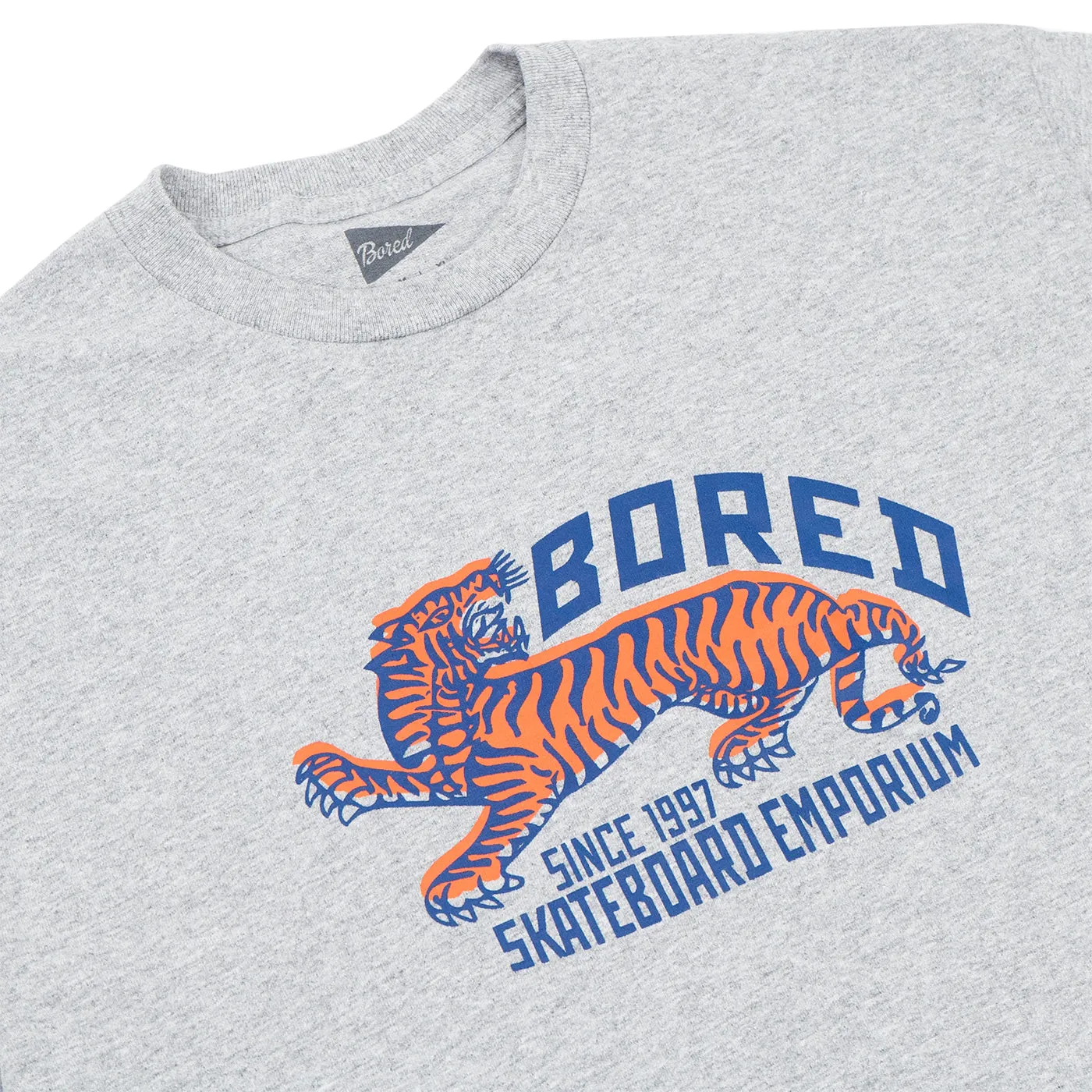 Bored of Southsea Tiger Emporium T Shirt - Heather Grey