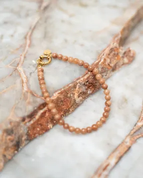 Bracelet Brown Beads Gold