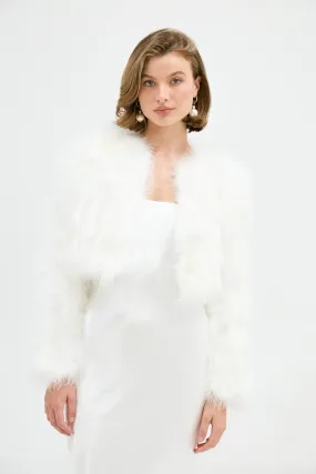 Bridal Manhattan Crop Jacket - White