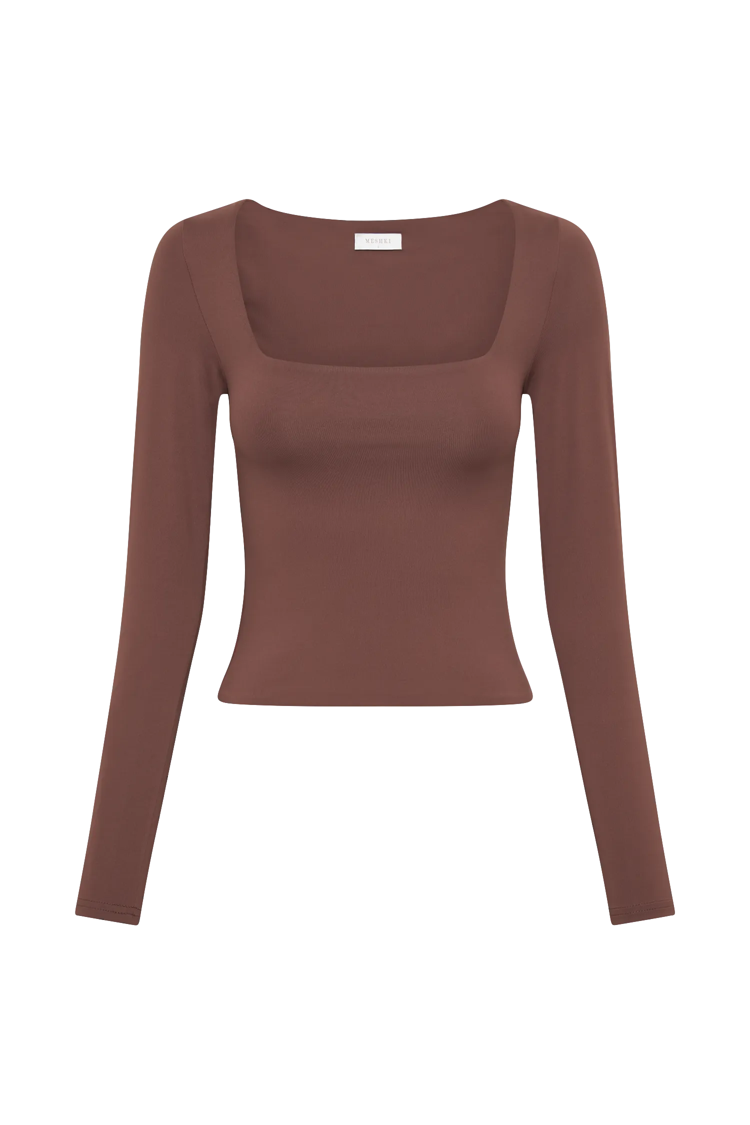 Bridget Recycled Nylon Long Sleeve Top - Mocha