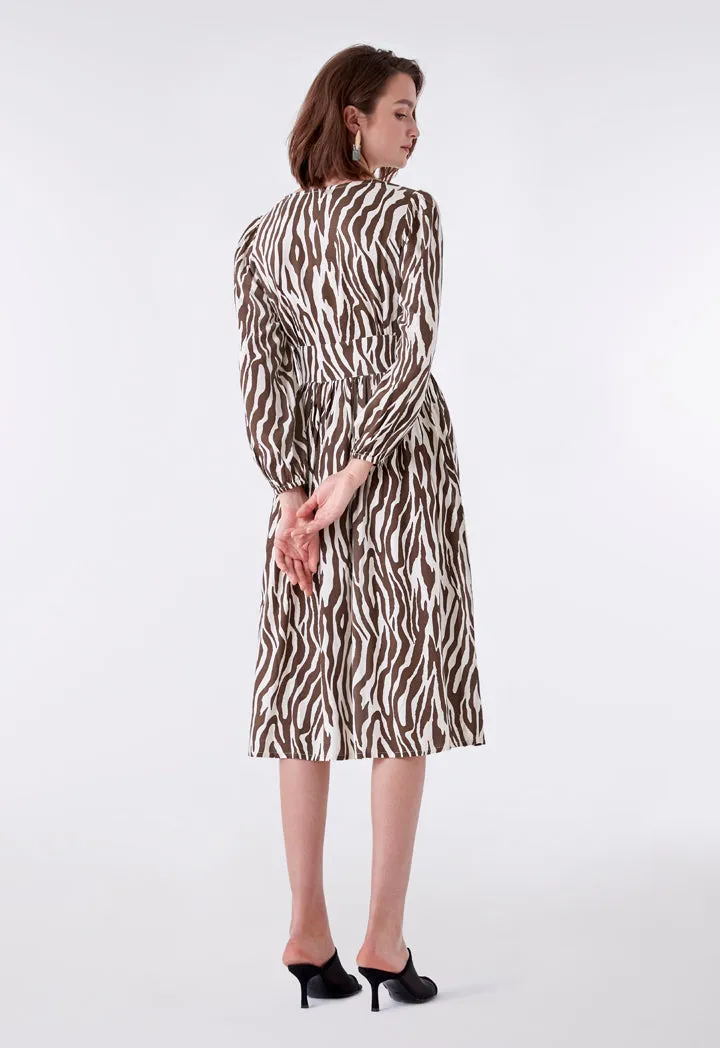 Brown Animal Print Dress