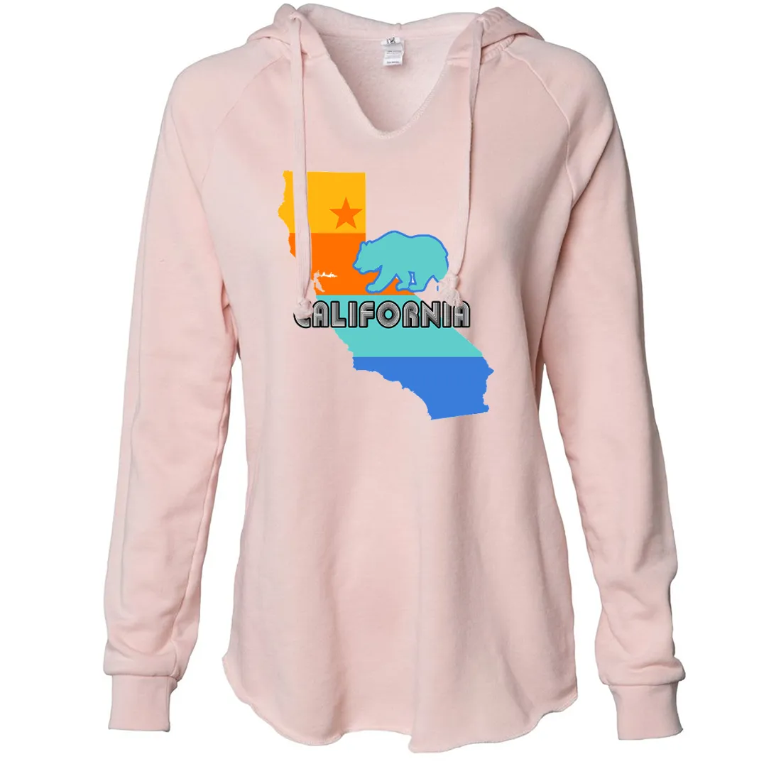 California Bear State Stripes Women's Soft Hooded Pullover