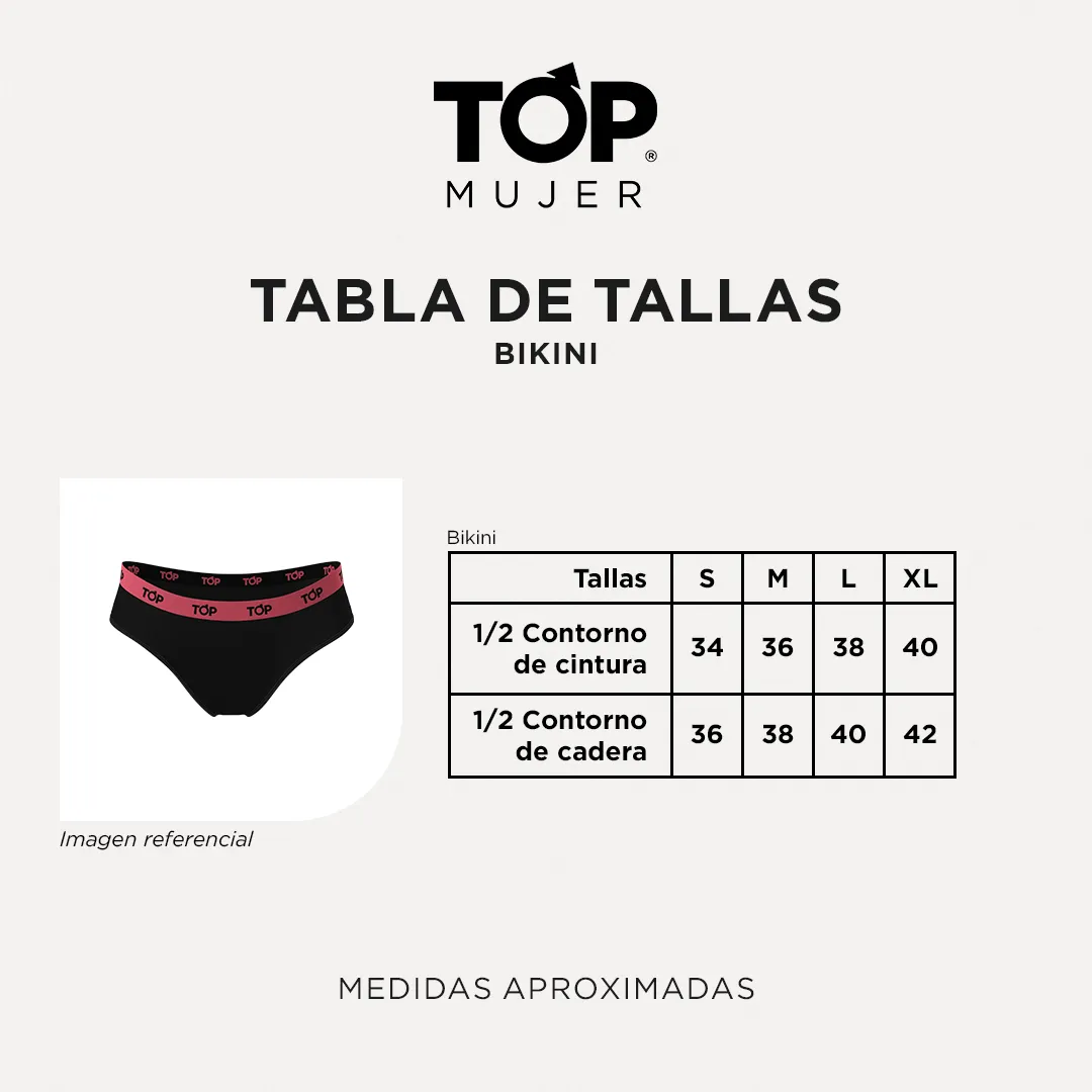 Calzón Bikini Algodón Pack 3 C1 TOP