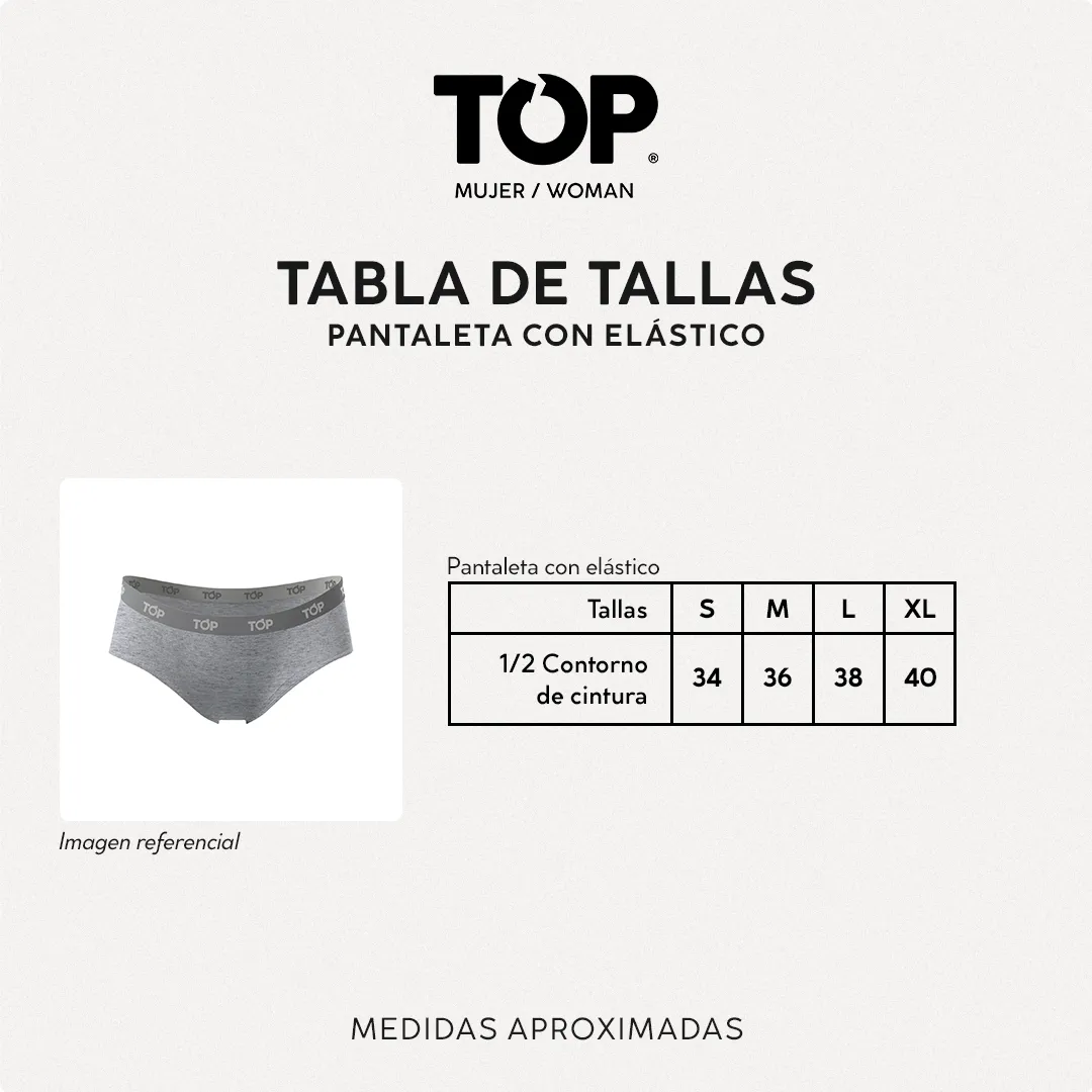 Calzón Pantaletas Algodón Con Elástico Pack 3 C7