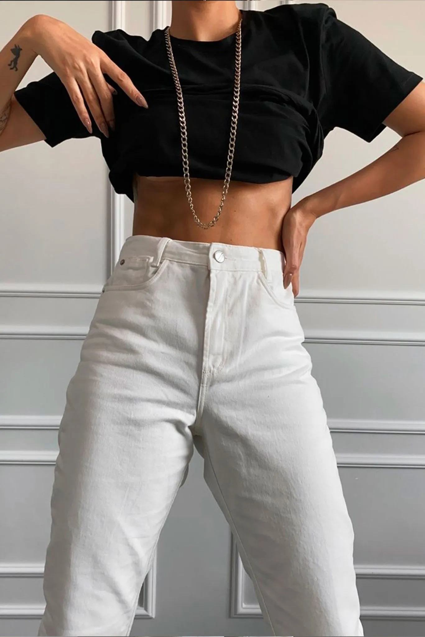 Calça Mom Jeans Off White