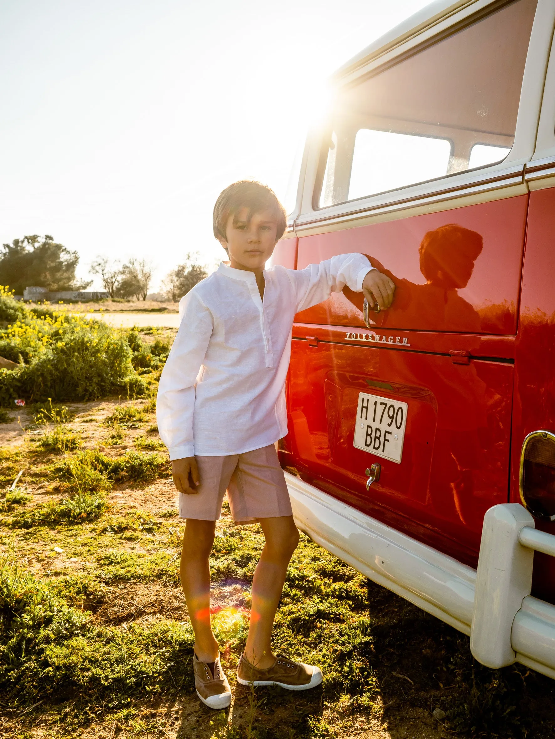 Camisa mao lino blanco