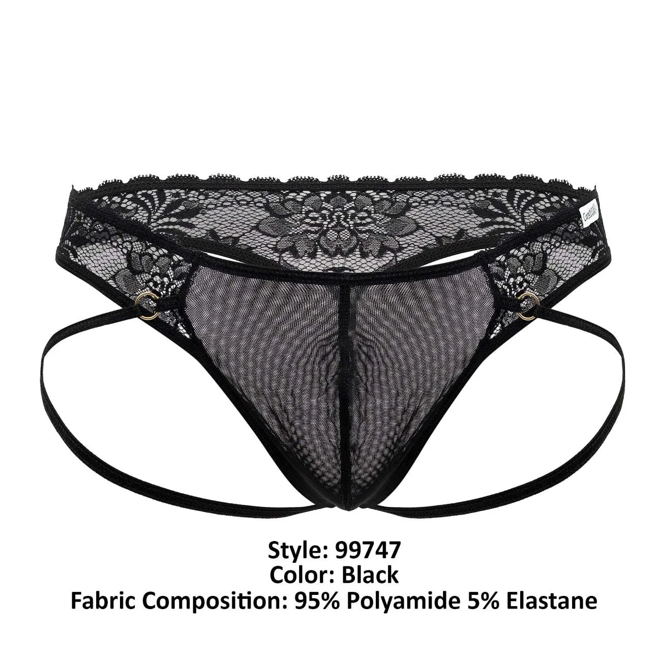 CandyMan 99747 Lace Thongs Color Black