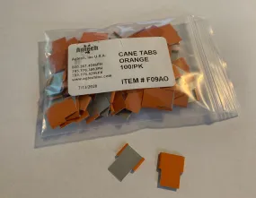 Cane Tabs, Orange, 100/Bag