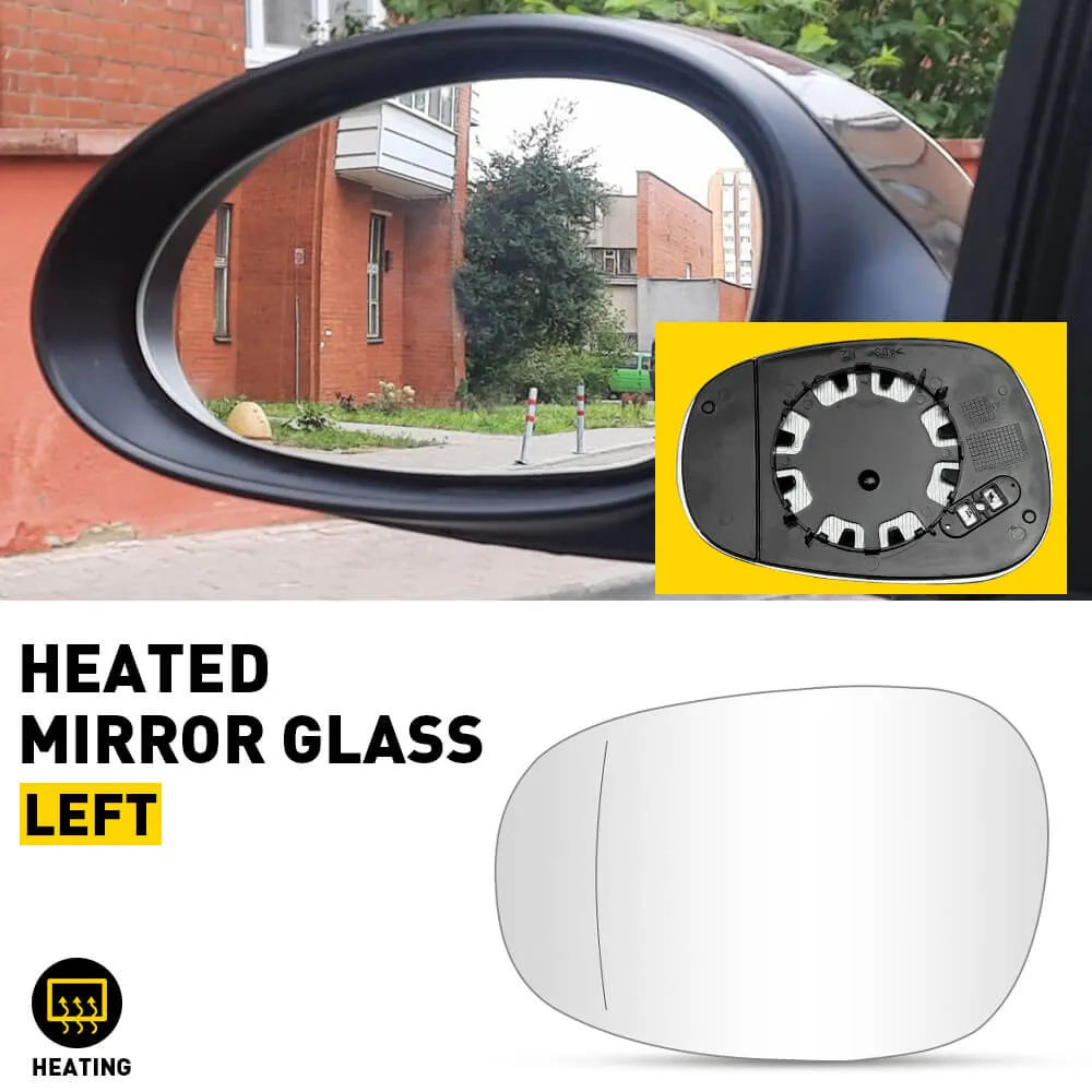 Car Rearview Side Heated Mirror Glass for BMW E82 E88 E90 E91 E92 E93, Driver and Passenger Side