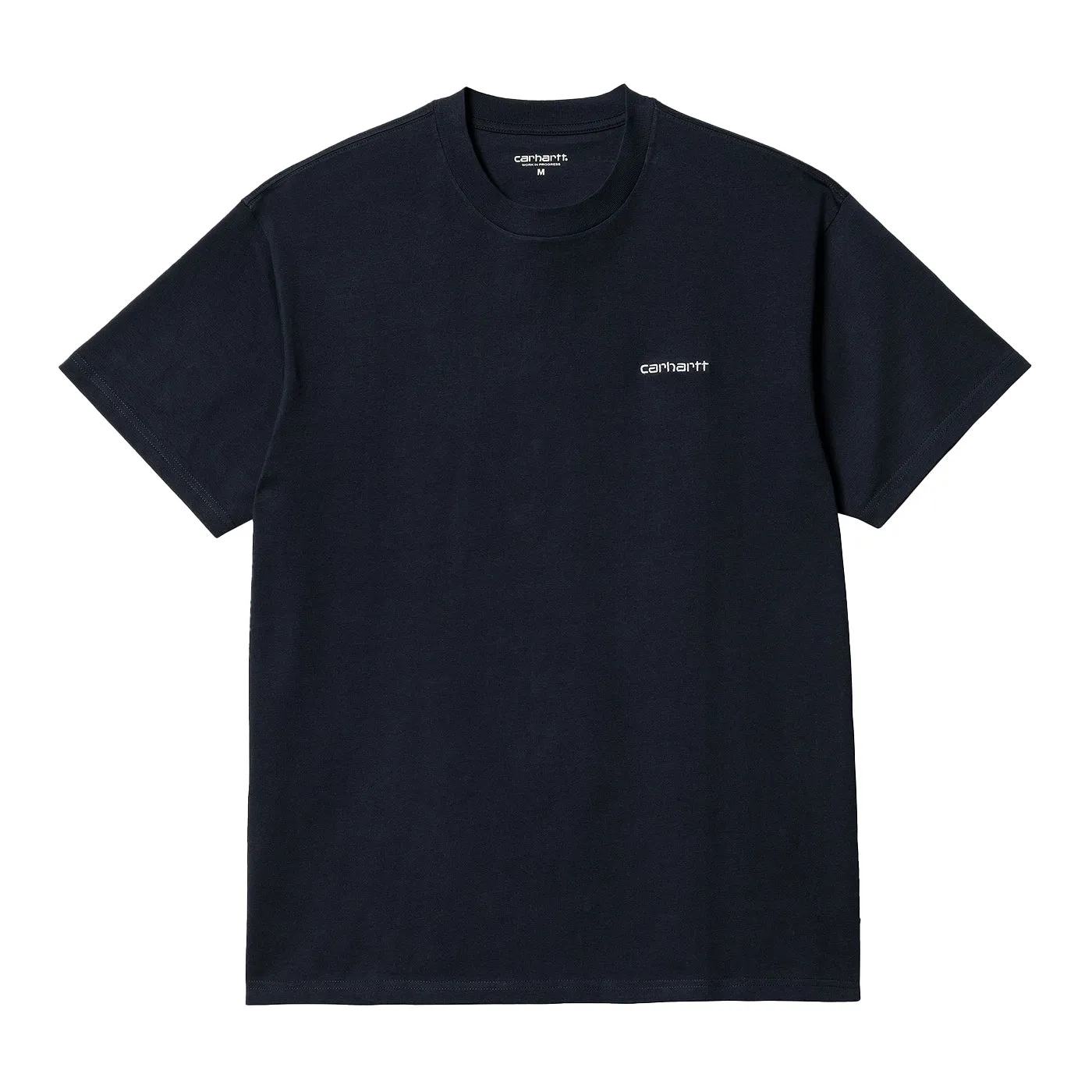 Carhartt WIP Script Embroidery T Shirt - Atom Blue / White