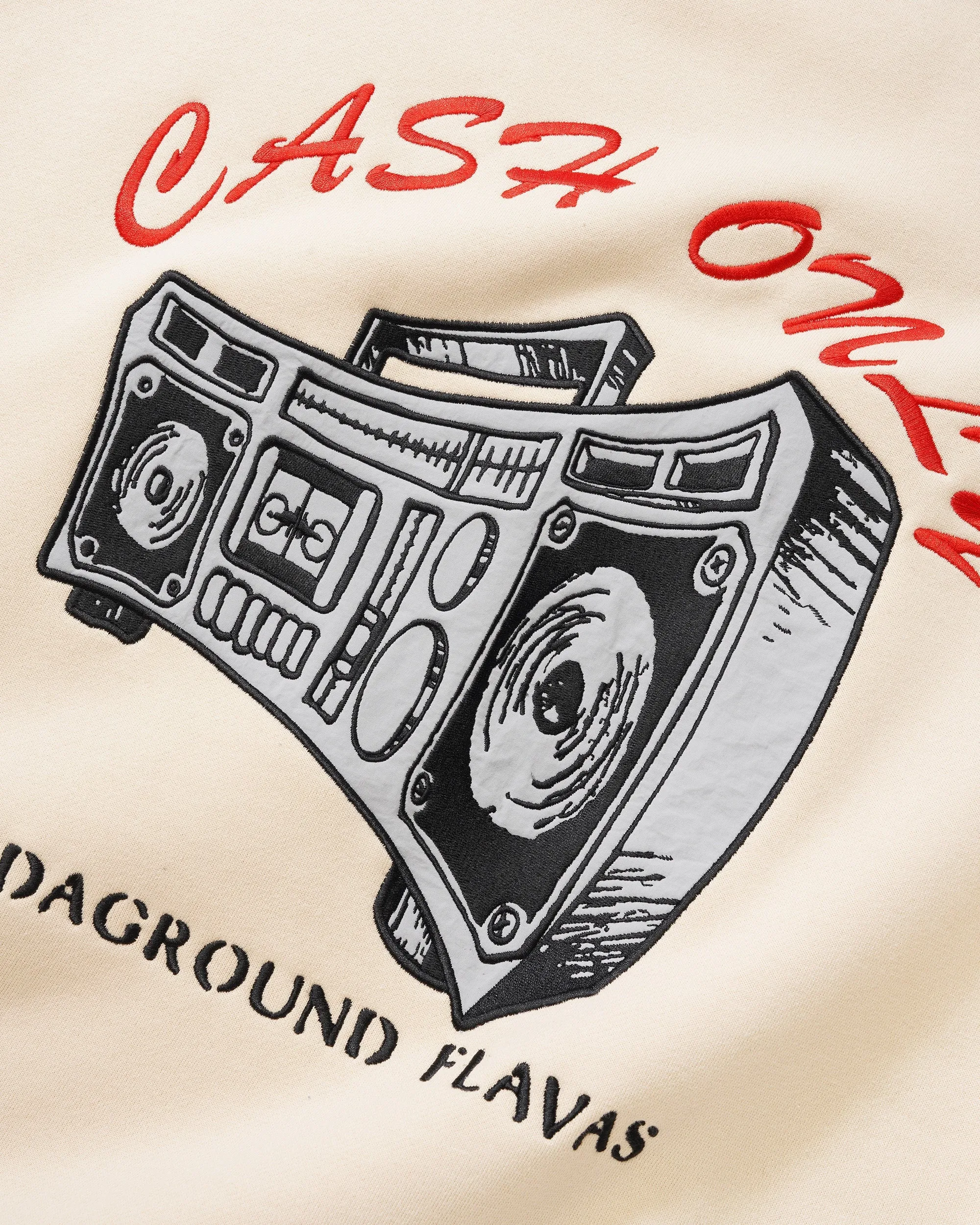 Cash Only - Boombox Nylon Applique Crewneck (Cream)