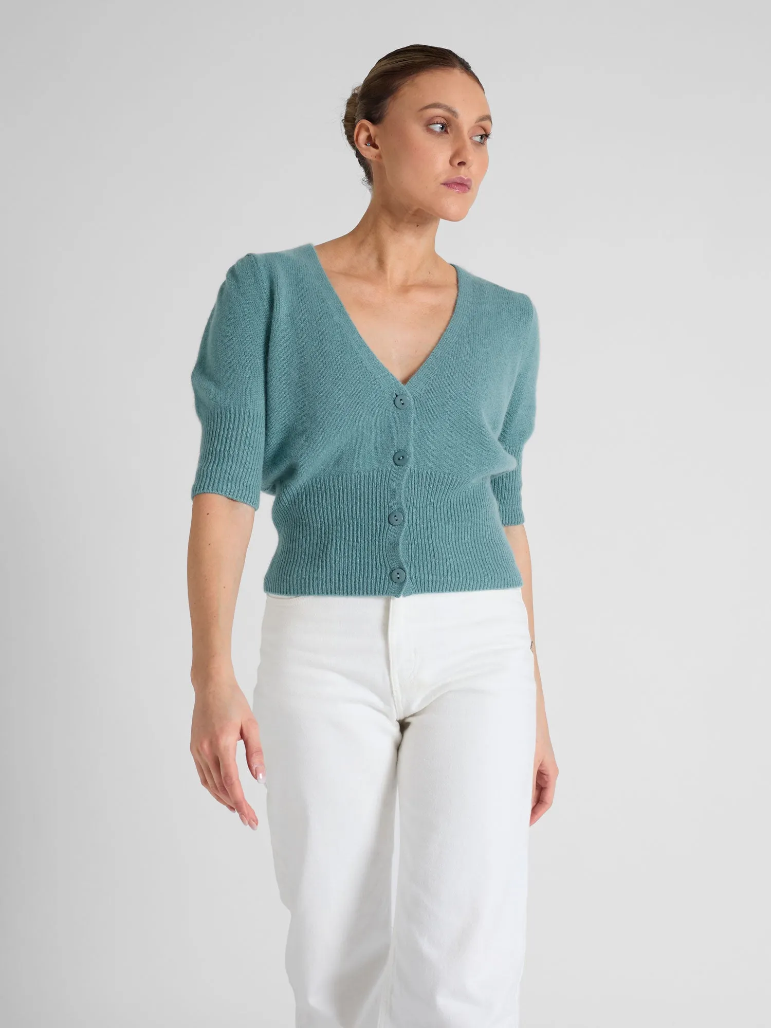 Cashmere cardigan "Grace" - arctic