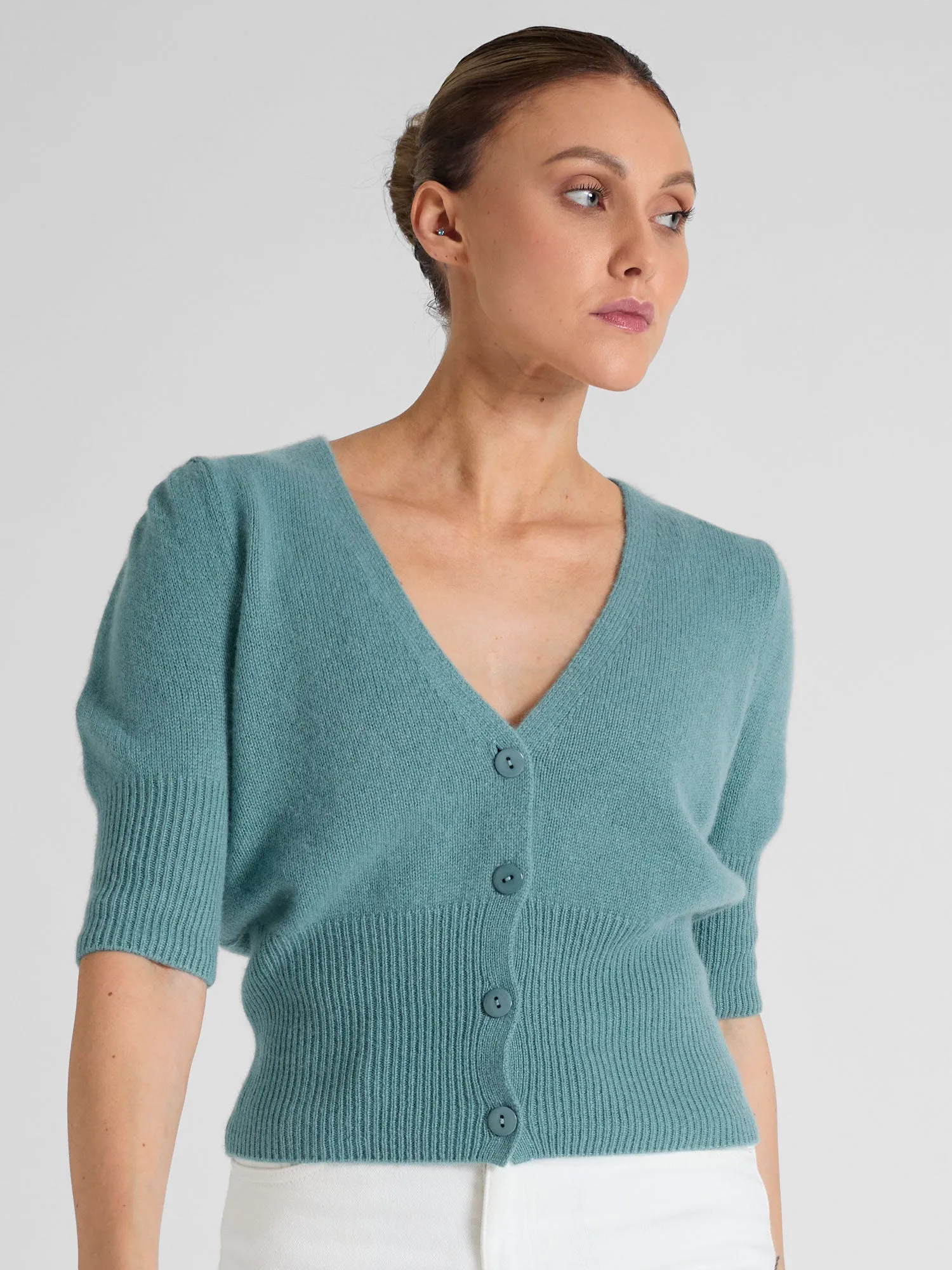 Cashmere cardigan "Grace" - arctic