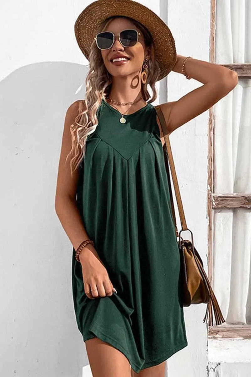 CASUAL SLEEVELESS SHORT DRESS