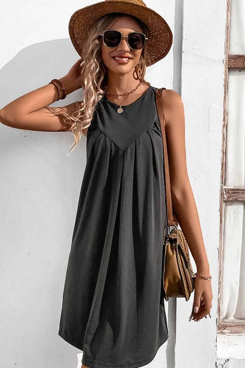 CASUAL SLEEVELESS SHORT DRESS