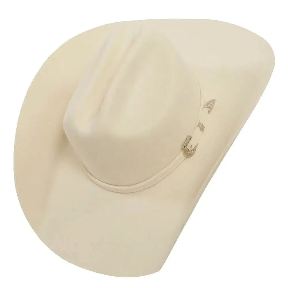 Cattleman | Womens White Felt Western Cowgirl Hat - Bourbon Cowgirl