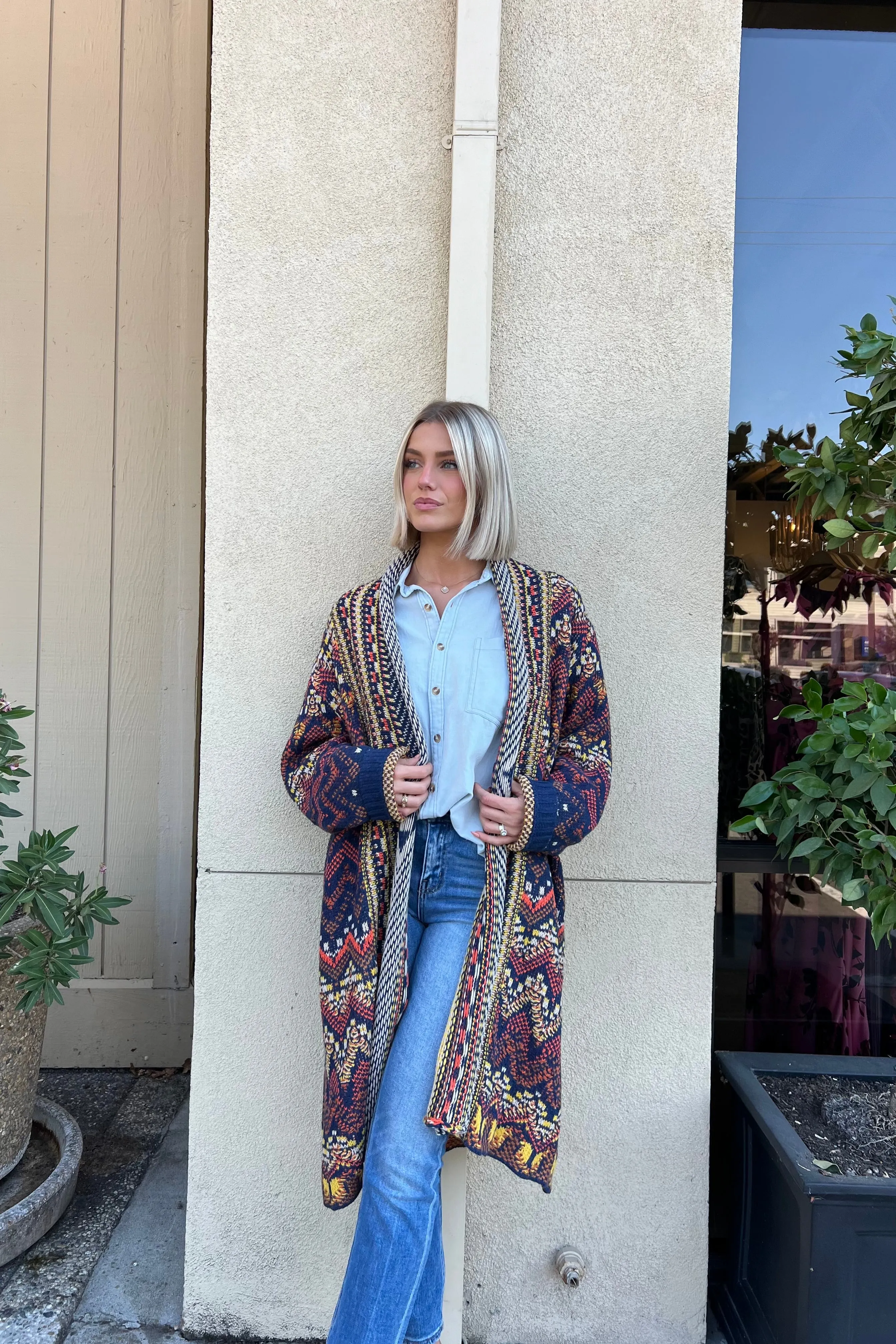 CEDARFALLS NAVY OVERSIZED CARDIGAN