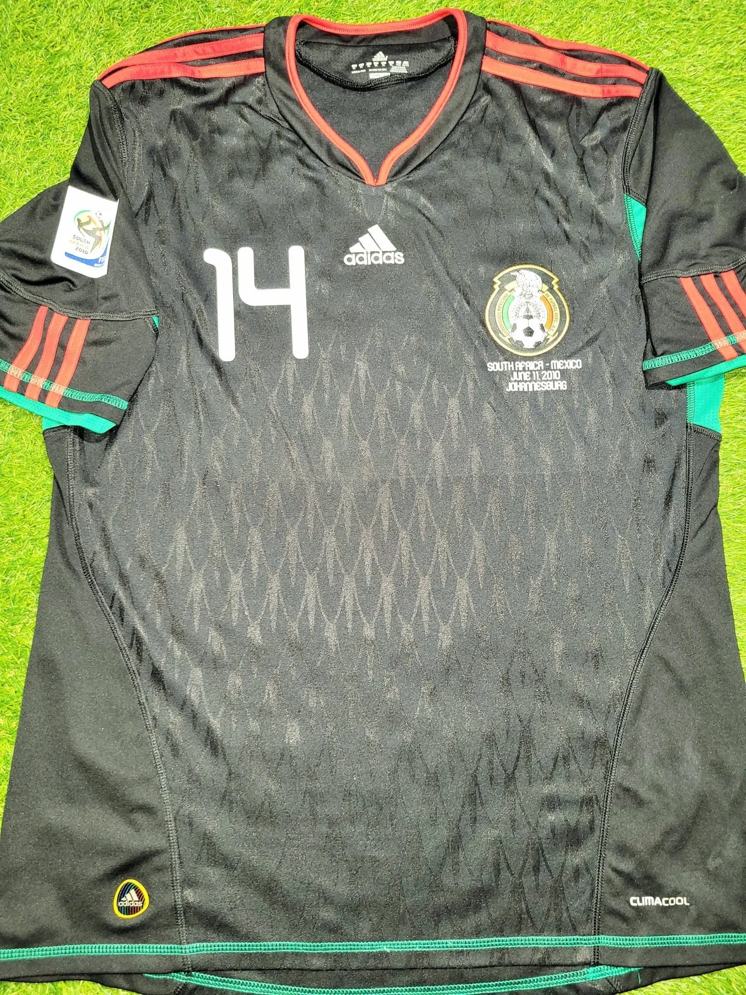 Chicharito Mexico 2010 WORLD CUP Away Black Soccer Jersey Shirt XL SKU# P41397