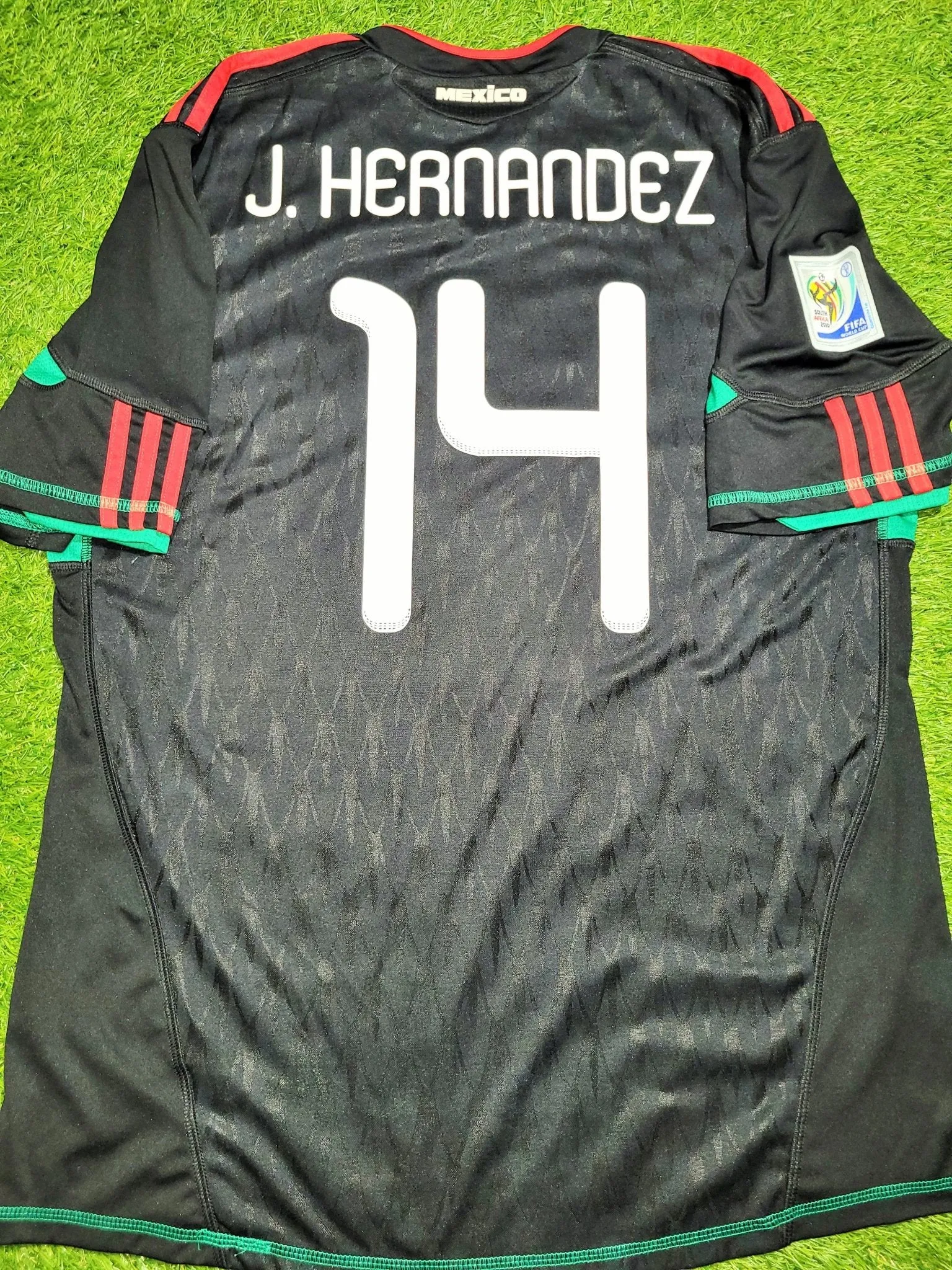 Chicharito Mexico 2010 WORLD CUP Away Black Soccer Jersey Shirt XL SKU# P41397