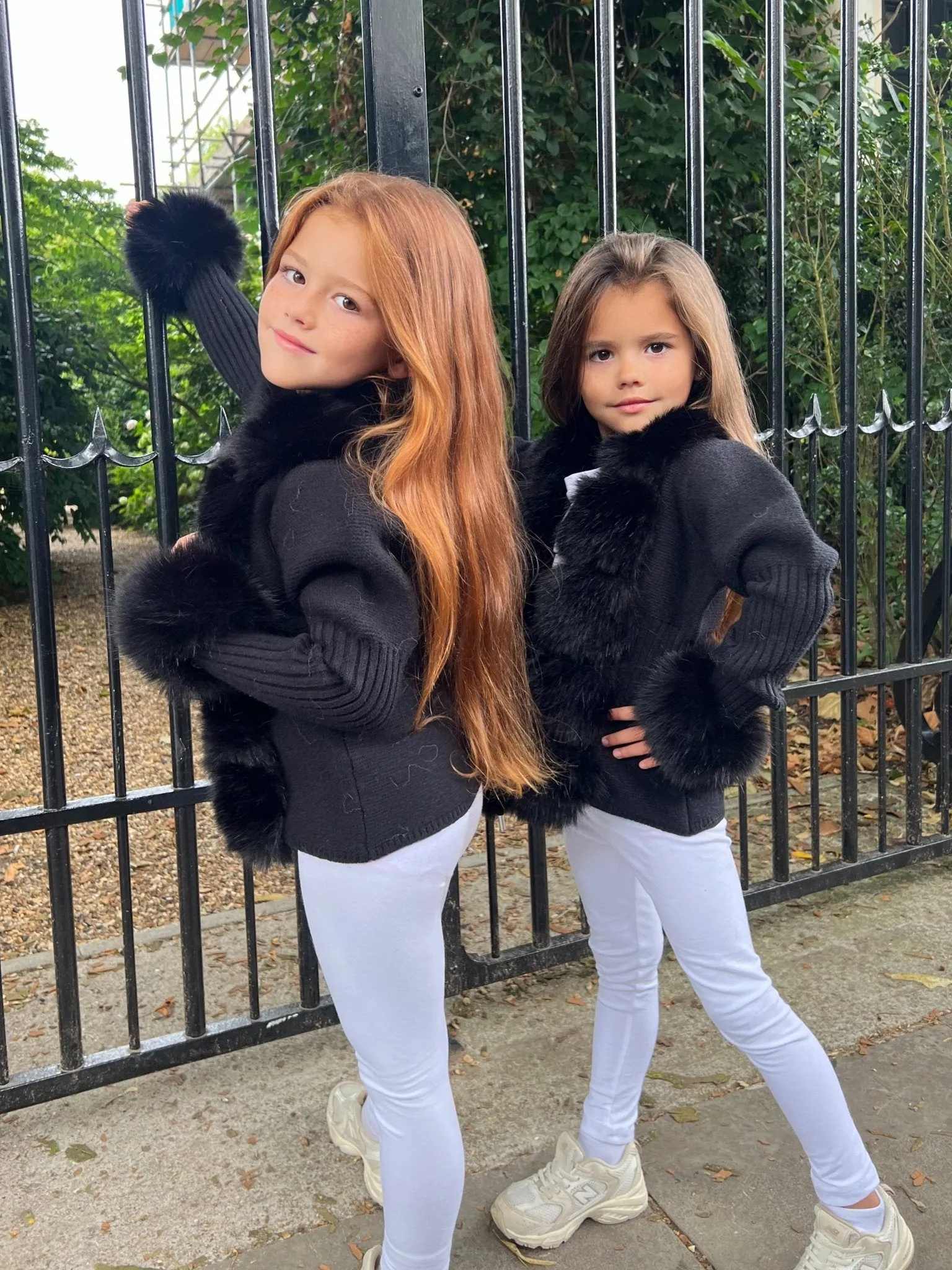 Childrens Black Premium Faux Fur Cardigan