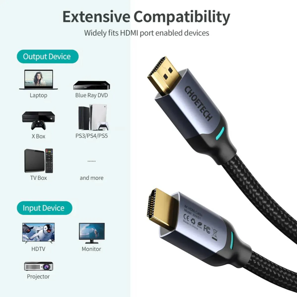 Choetech 8K HDMI to HDMI Cable (2m)