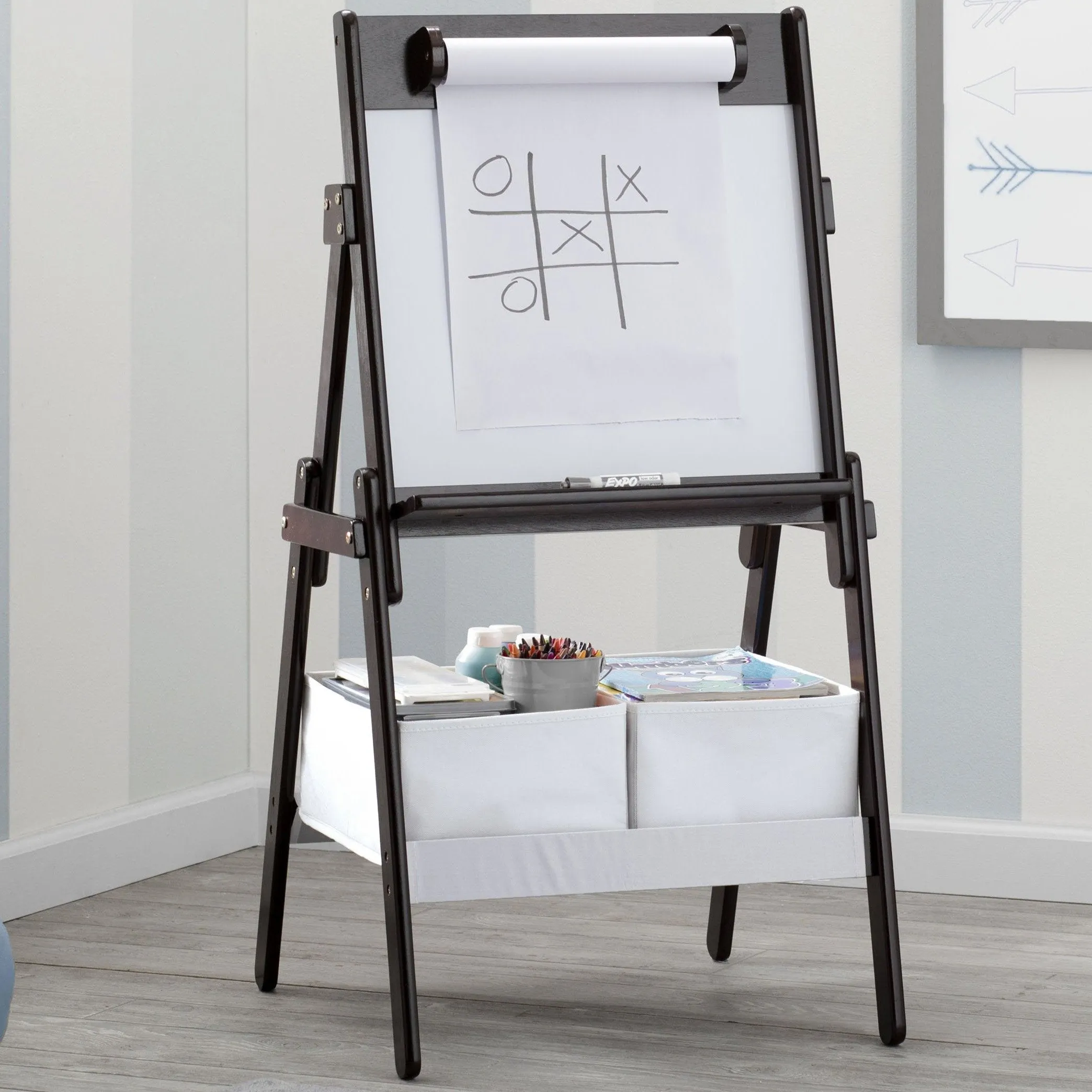 Classic Kids Whiteboard/Dry Erase Easel with Paper Roll and Storage