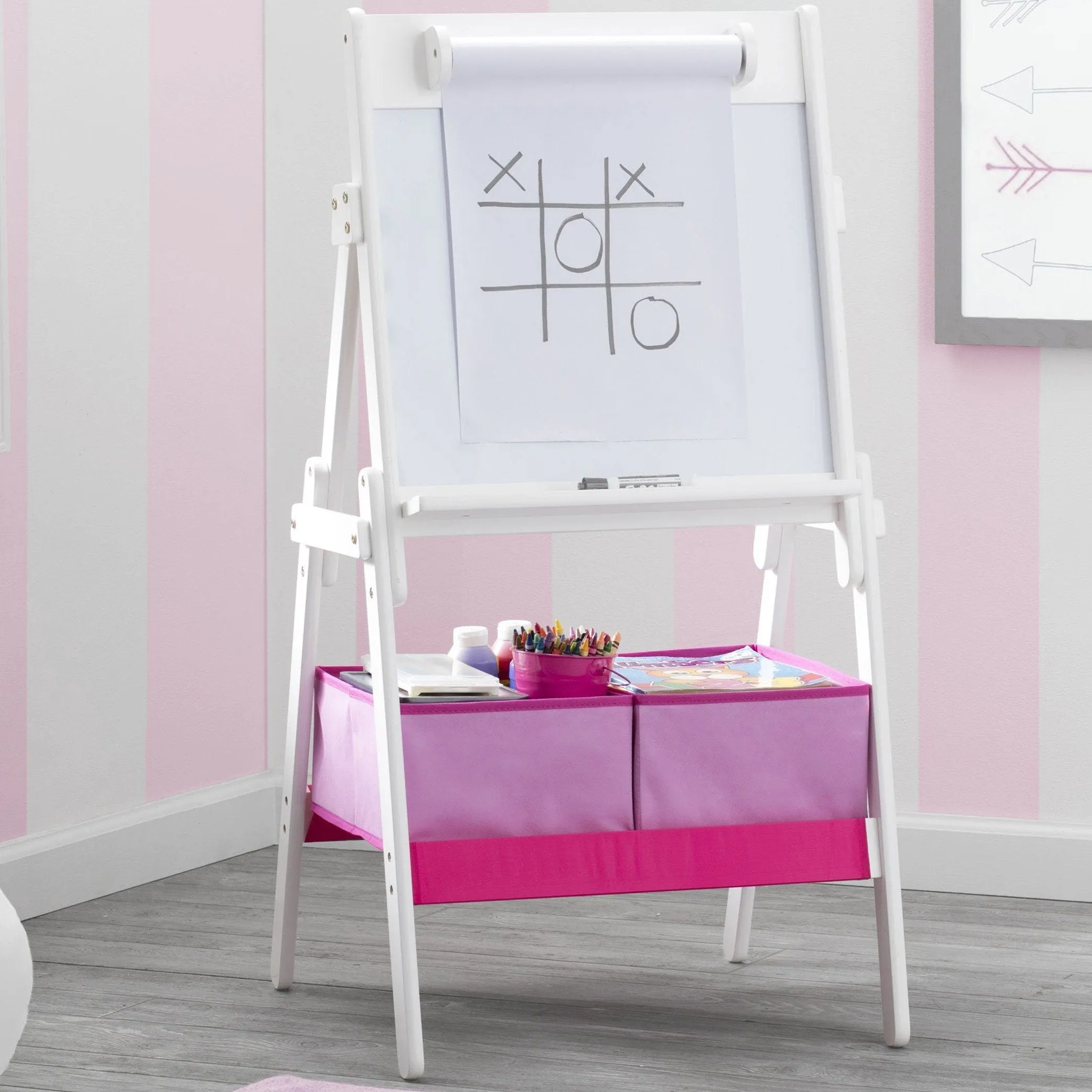 Classic Kids Whiteboard/Dry Erase Easel with Paper Roll and Storage