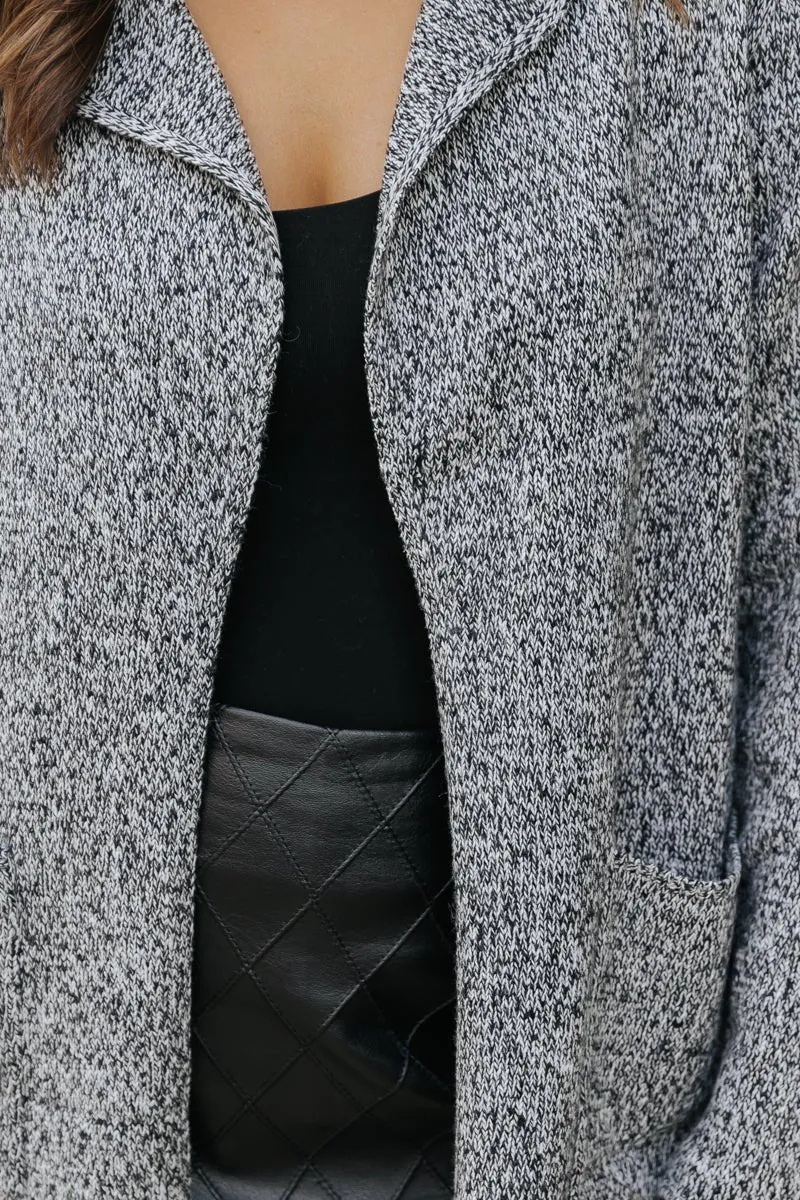 Classy Elegant Wool Coat - Charcoal