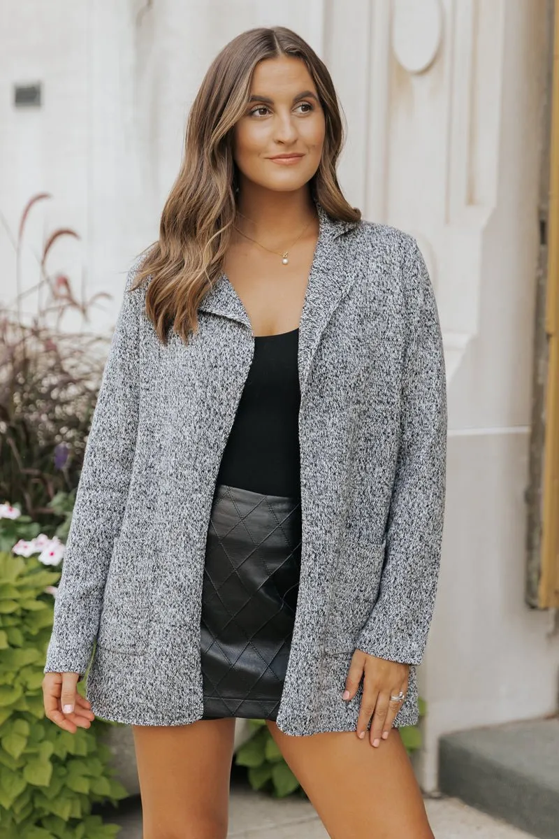 Classy Elegant Wool Coat - Charcoal