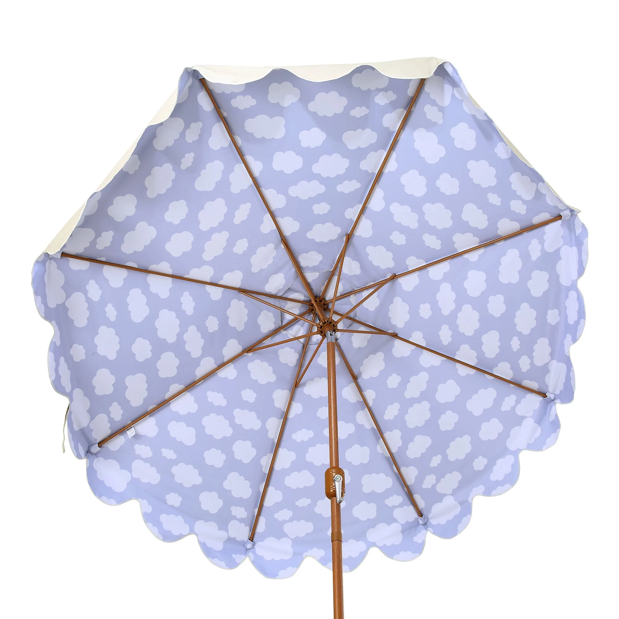 Cloud Pattern 2.6M Octagonal Tassel Parasol with Aluminium Tilt