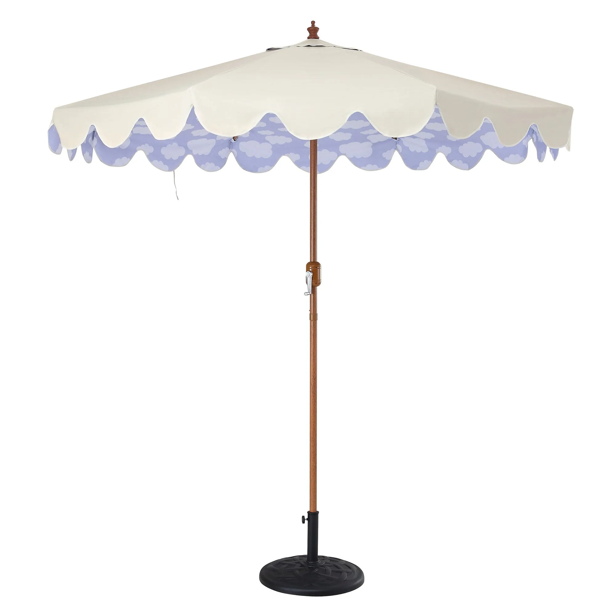 Cloud Pattern 2.6M Octagonal Tassel Parasol with Aluminium Tilt