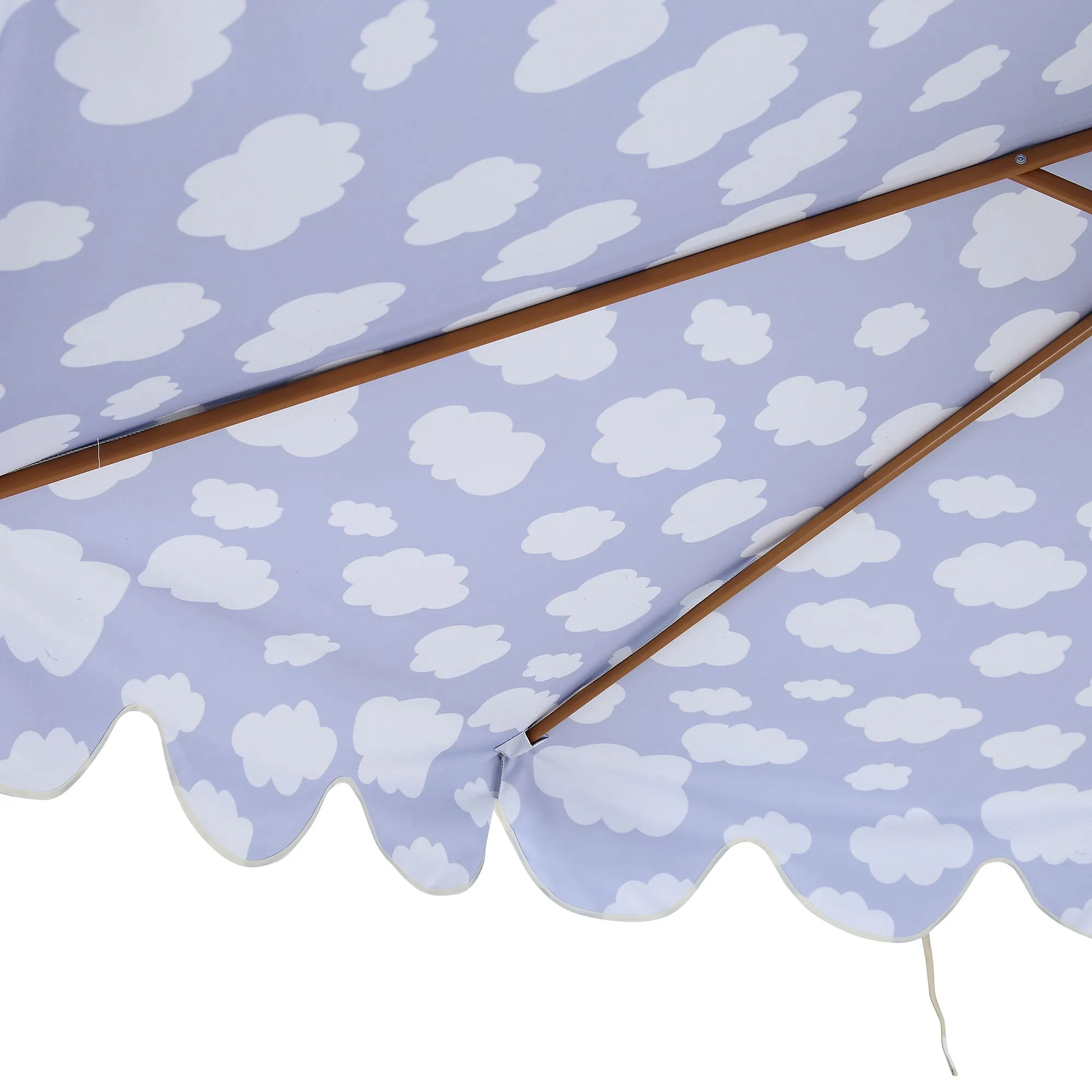 Cloud Pattern 2.6M Octagonal Tassel Parasol with Aluminium Tilt