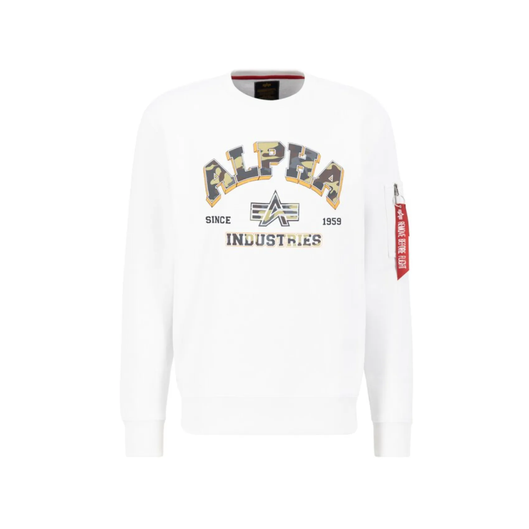 College Camo Sweater - White