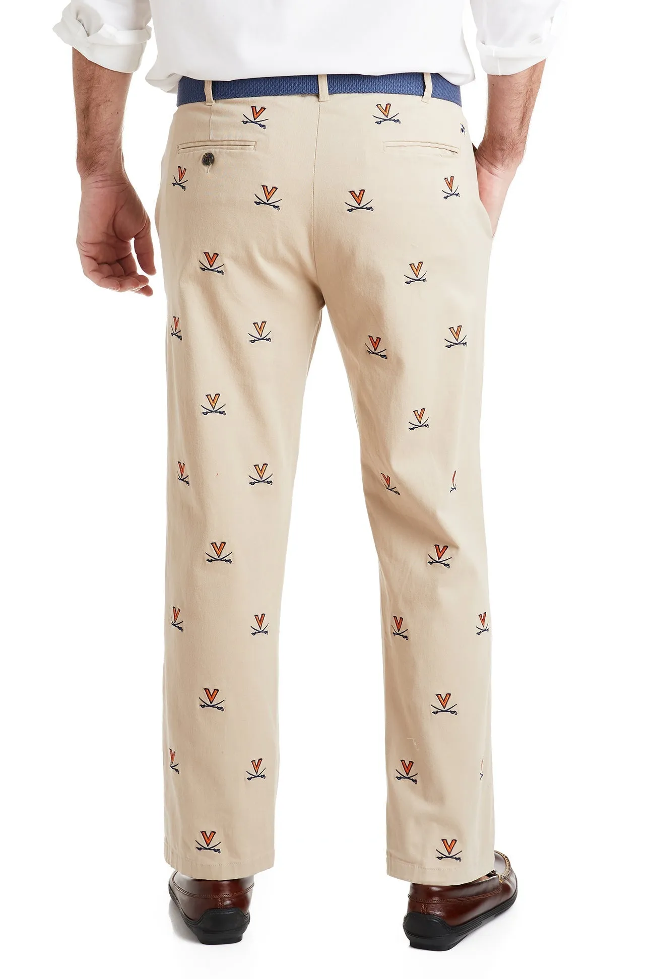 Collegiate Stretch Twill Pant Khaki with UVA