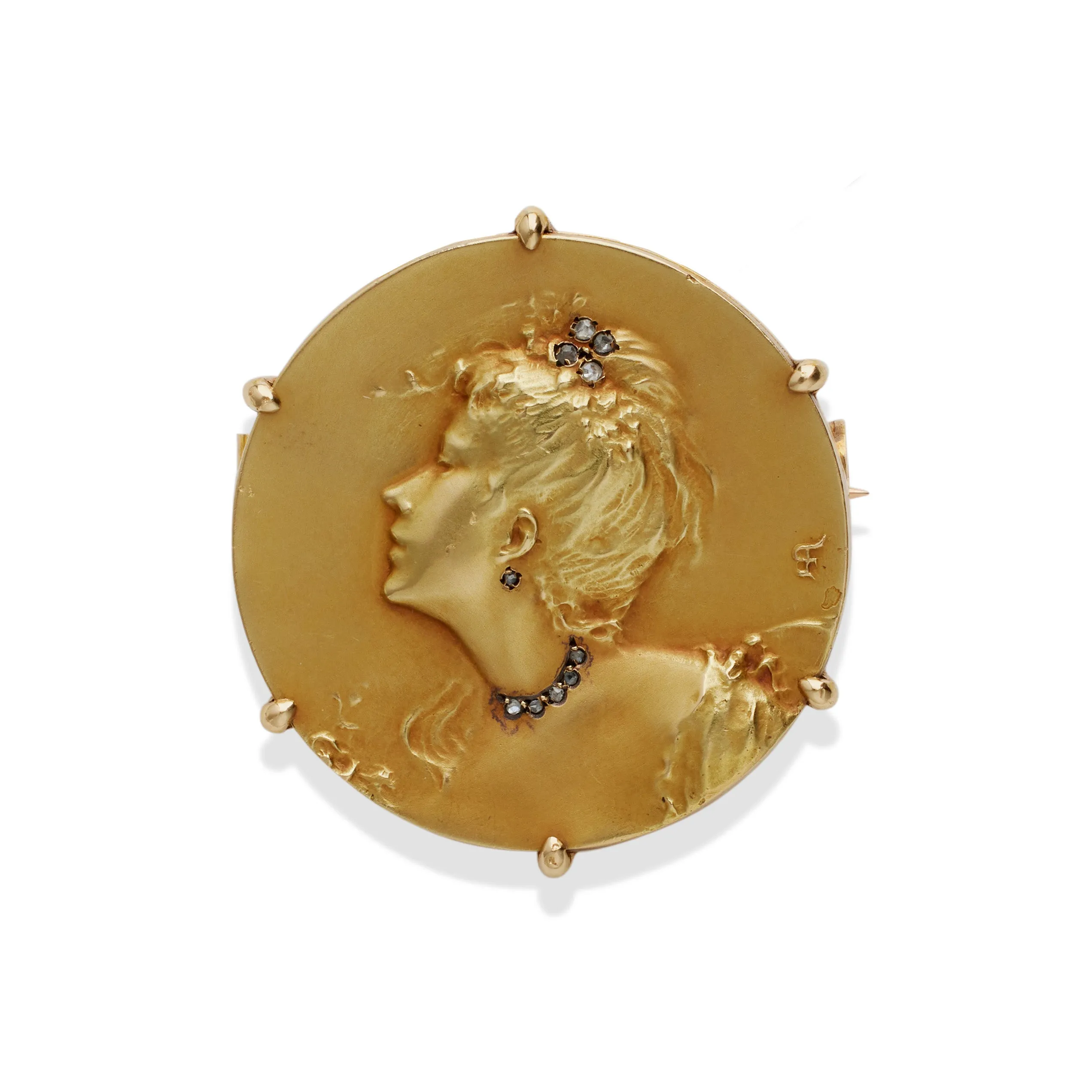 Comte d'Epinay de Briort Art Nouveau Medal-Jewel "Habillé" Pendant Brooch and Chain