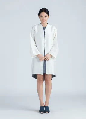 Conch Silk Long Sleeve Jacket - Ark White