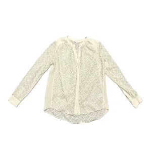 Cream Top Long Sleeve By Rebecca Taylor, Size: Xs