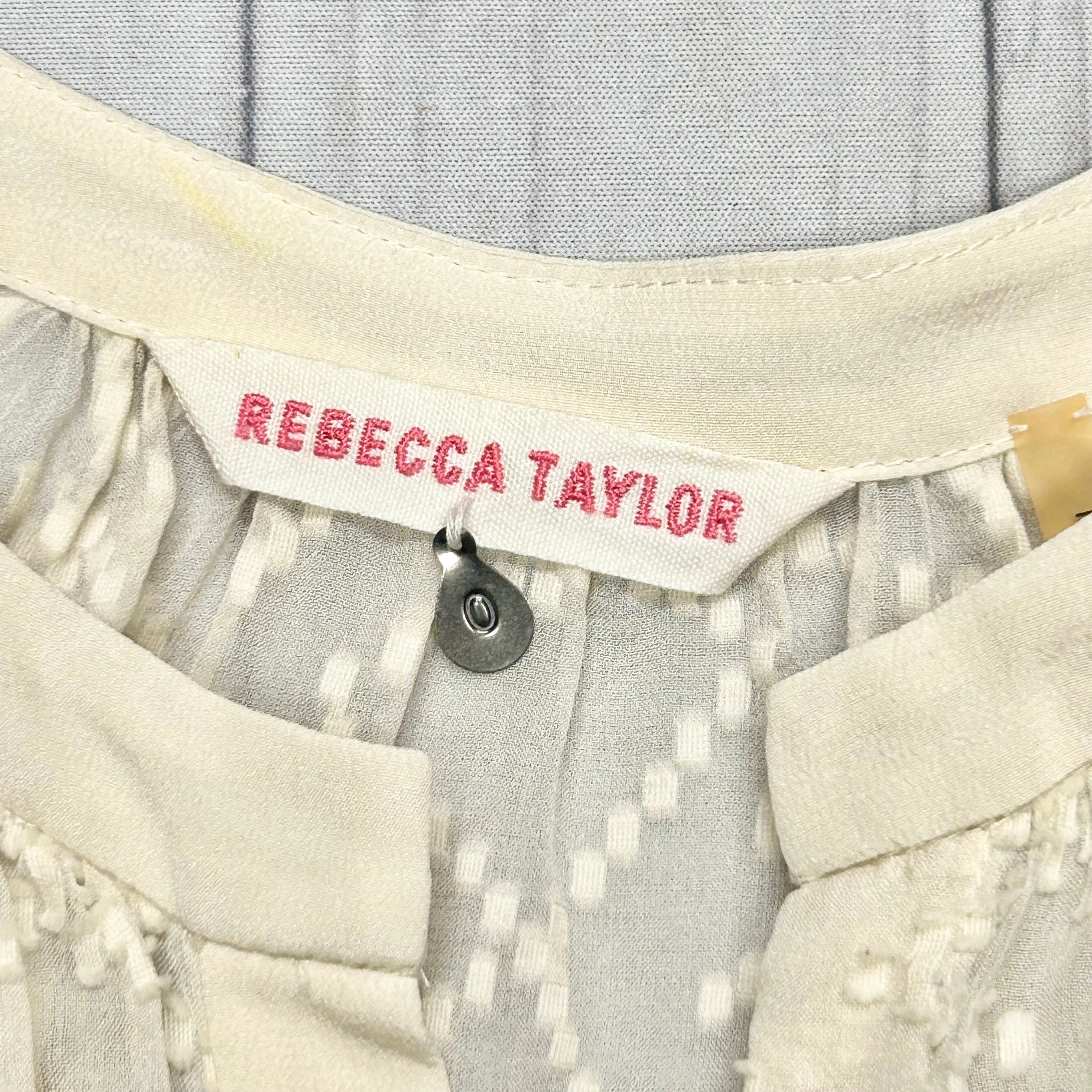 Cream Top Long Sleeve By Rebecca Taylor, Size: Xs