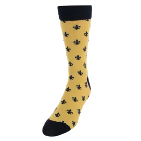 CTM® Men's Cotton Fleur-de-lis Novelty Socks (1 Pair)