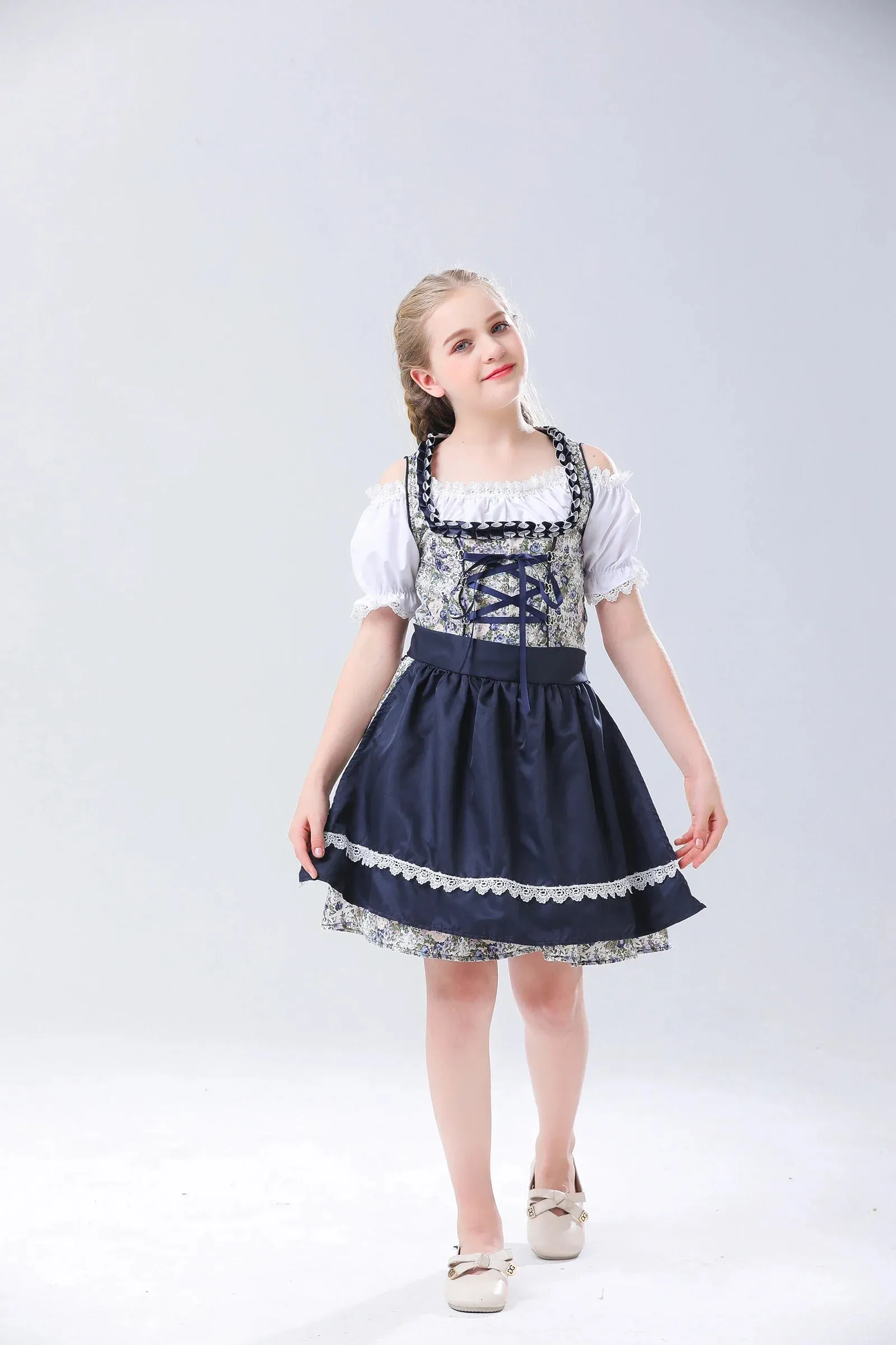 Cute Girls Bavaria Dirndl Oktoberfest Dress Kid Costume