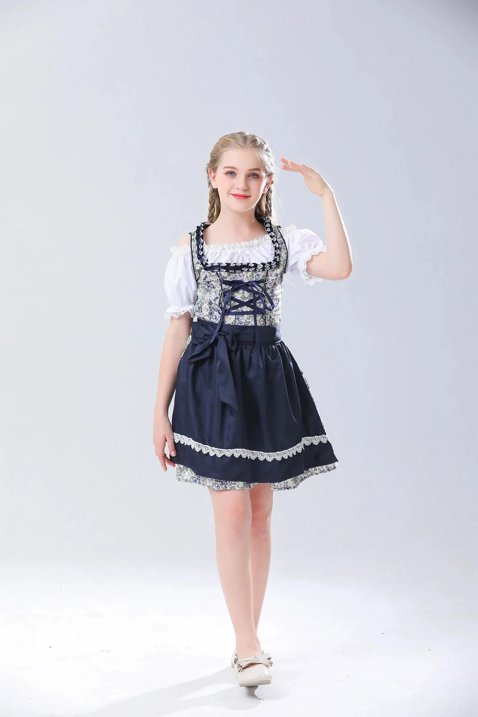 Cute Girls Bavaria Dirndl Oktoberfest Dress Kid Costume