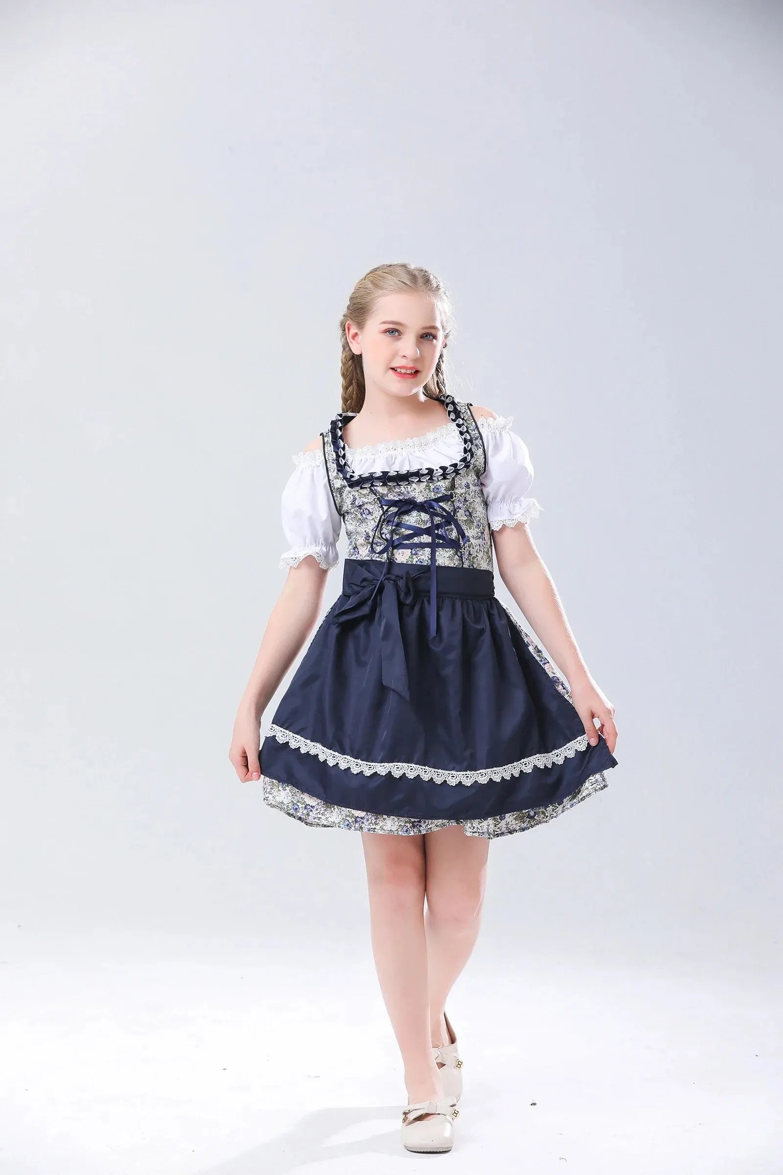 Cute Girls Bavaria Dirndl Oktoberfest Dress Kid Costume