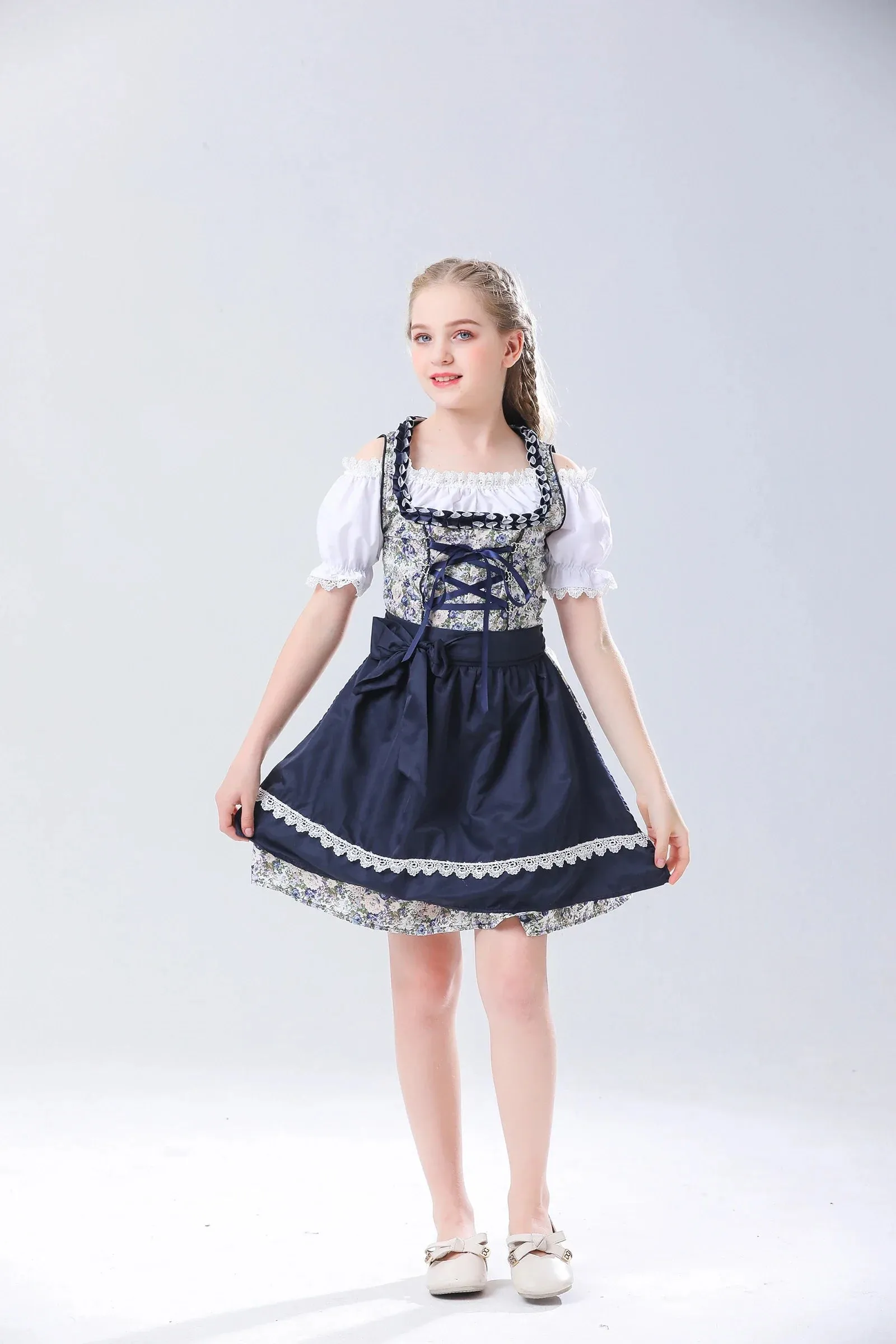 Cute Girls Bavaria Dirndl Oktoberfest Dress Kid Costume