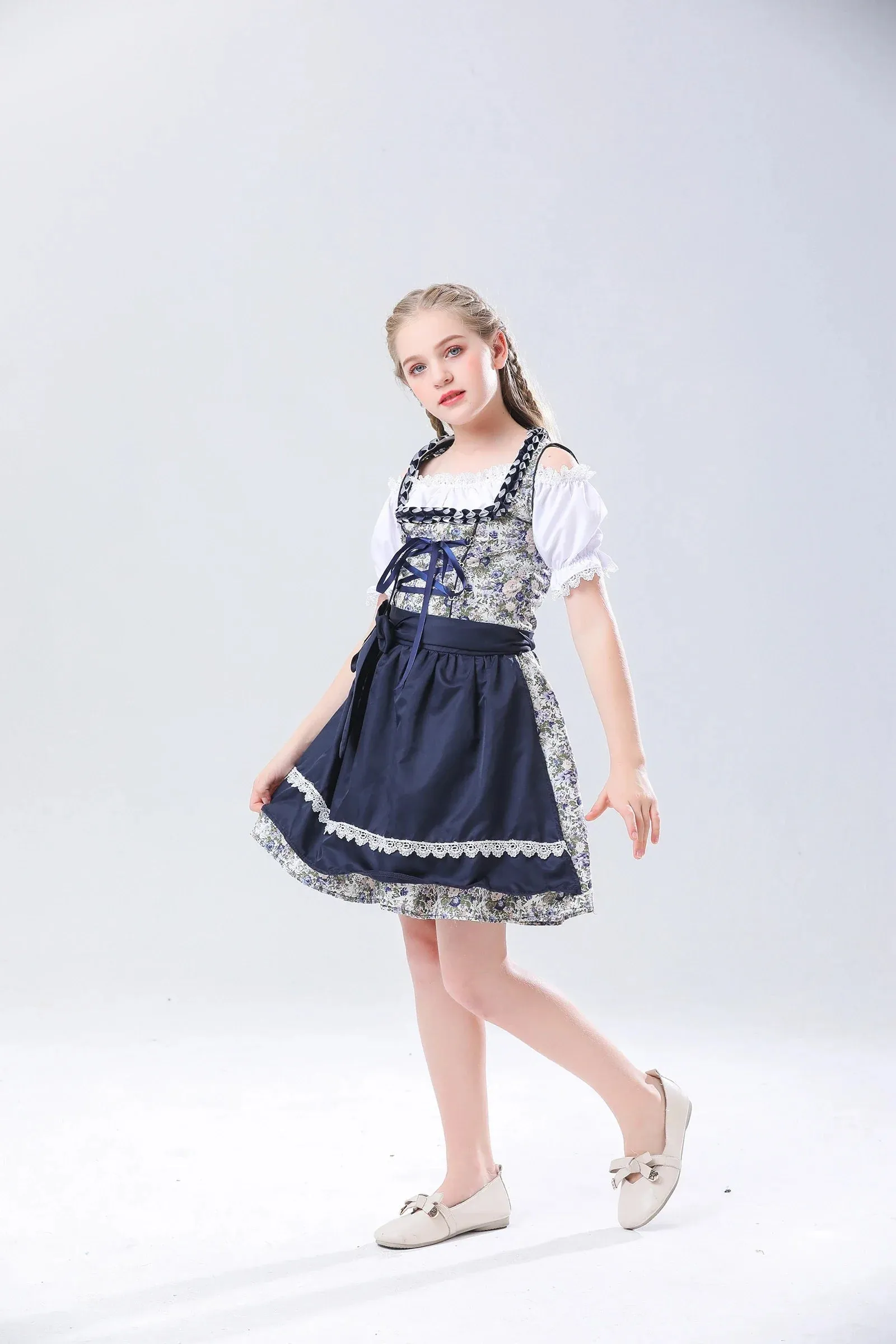 Cute Girls Bavaria Dirndl Oktoberfest Dress Kid Costume