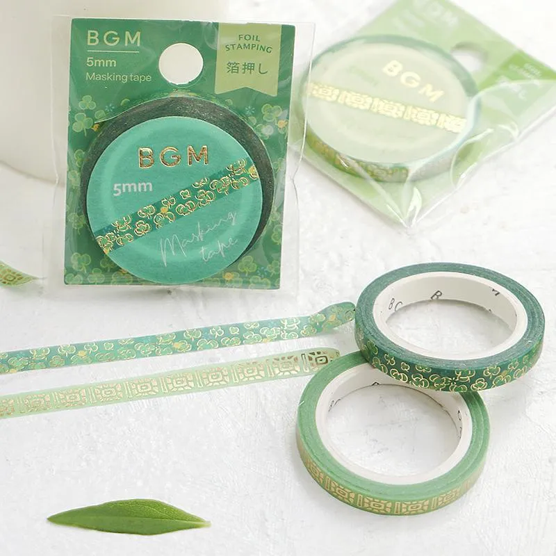 (DC) BGM Green Pattern Masking Tape