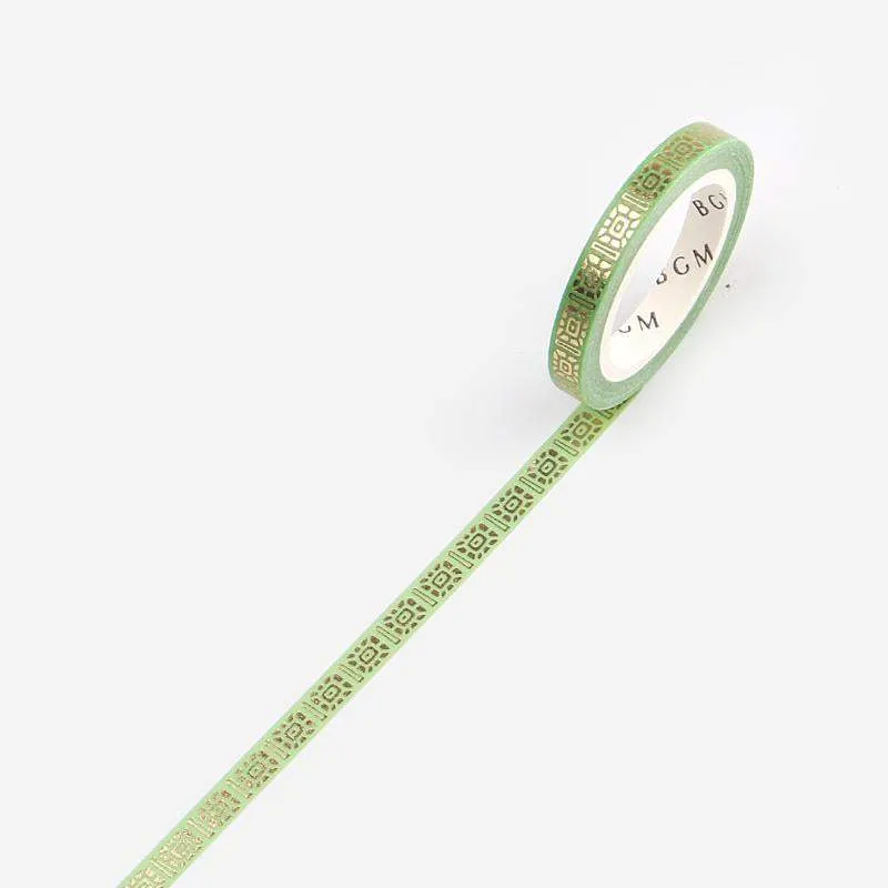 (DC) BGM Green Pattern Masking Tape